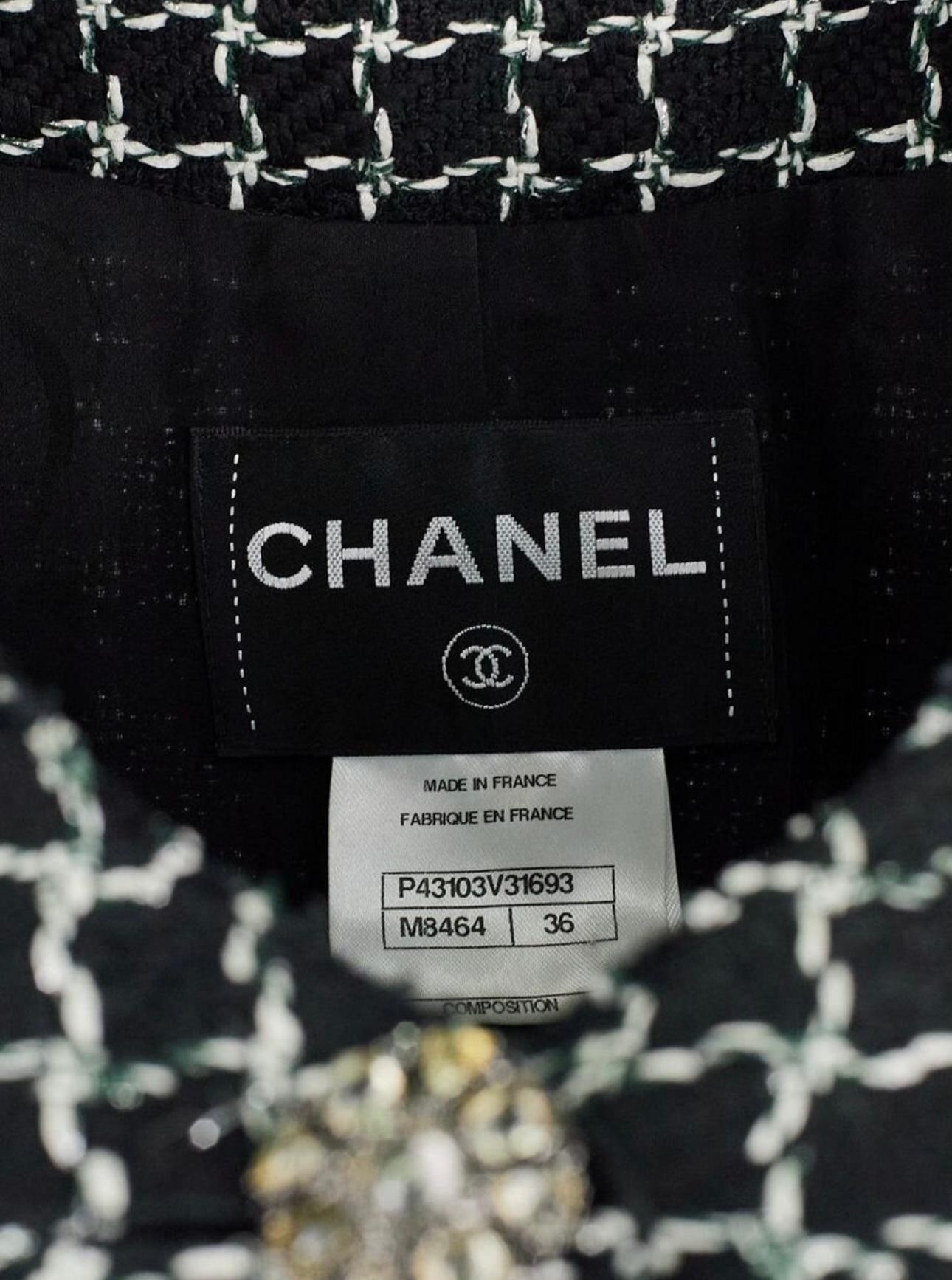 Chanel CC Jewel Buttons Black Tweed Jacket 2