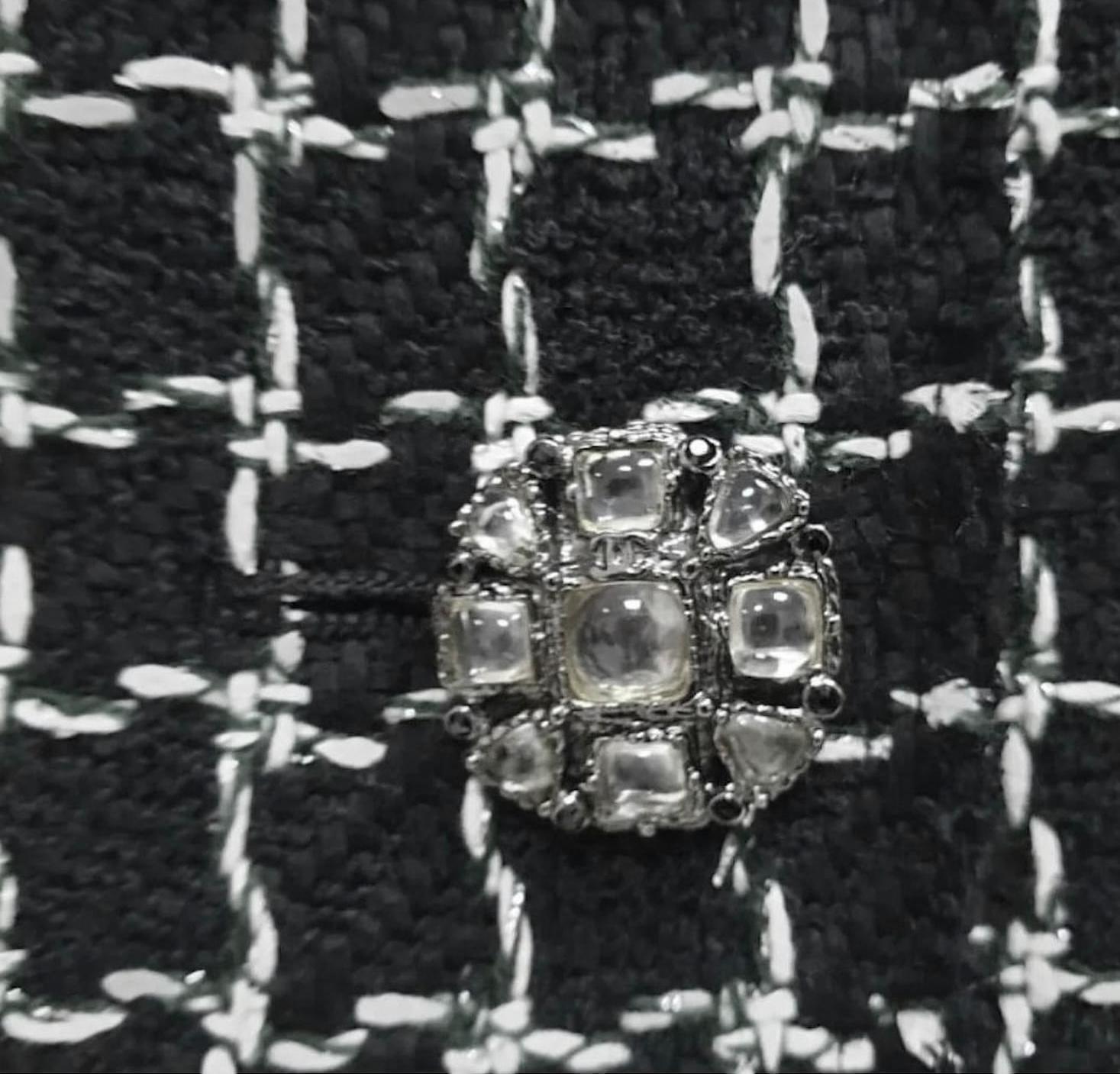 Chanel CC Jewel Buttons Black Tweed Jacket 4