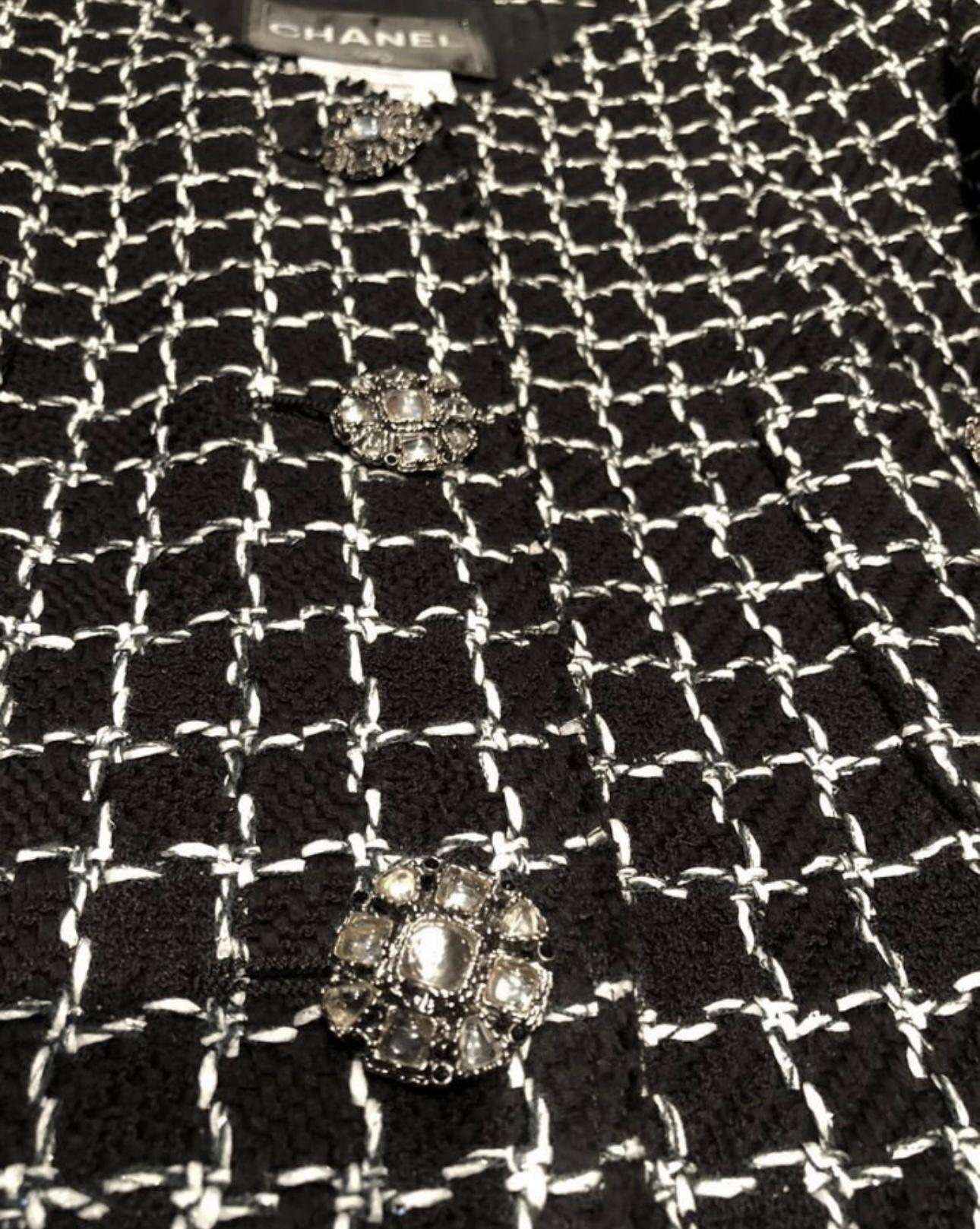 Chanel CC Jewel Buttons Black Tweed Jacket 5
