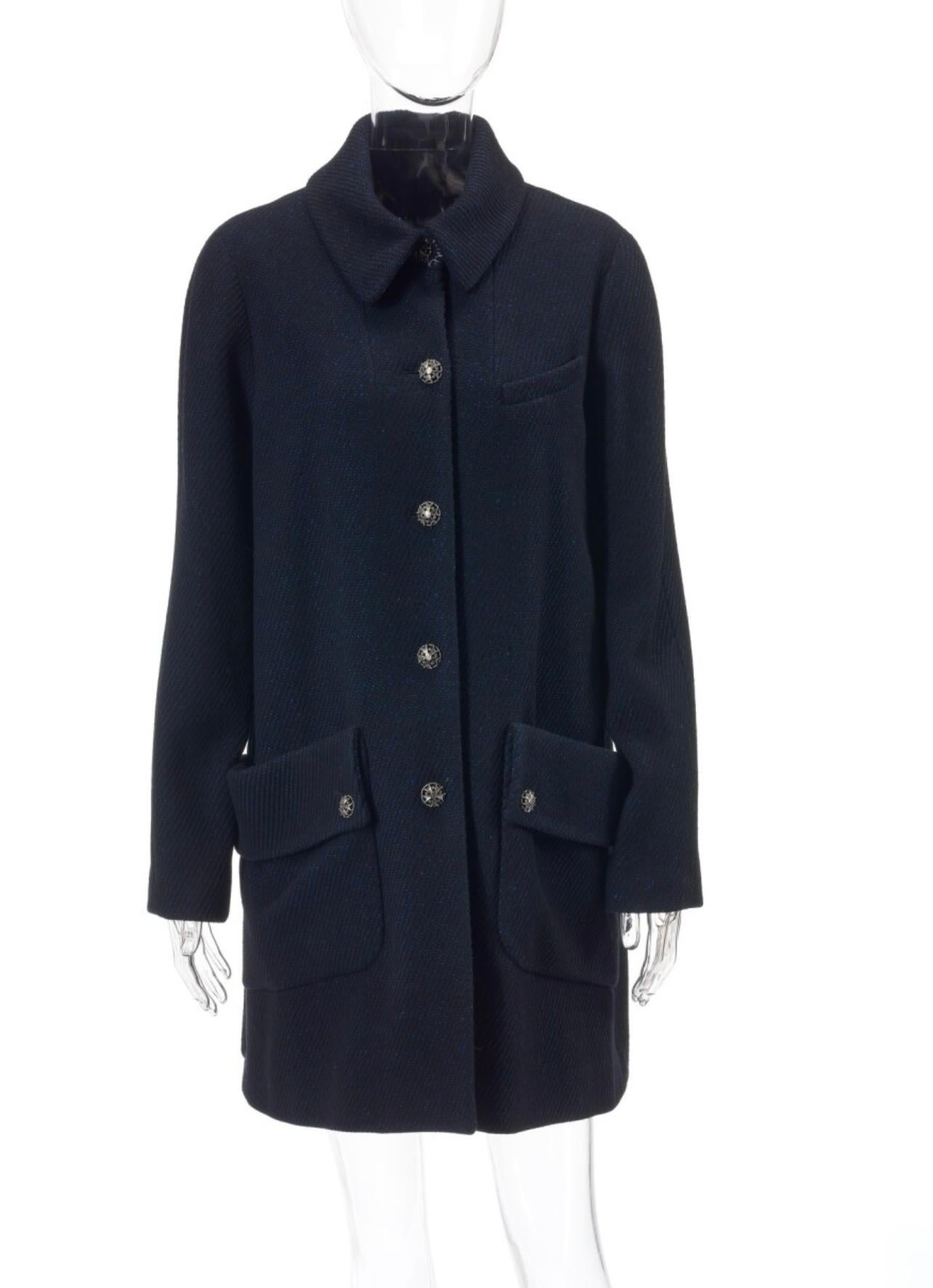Chanel CC Jewel Buttons Collectible Tweed Coat For Sale 1