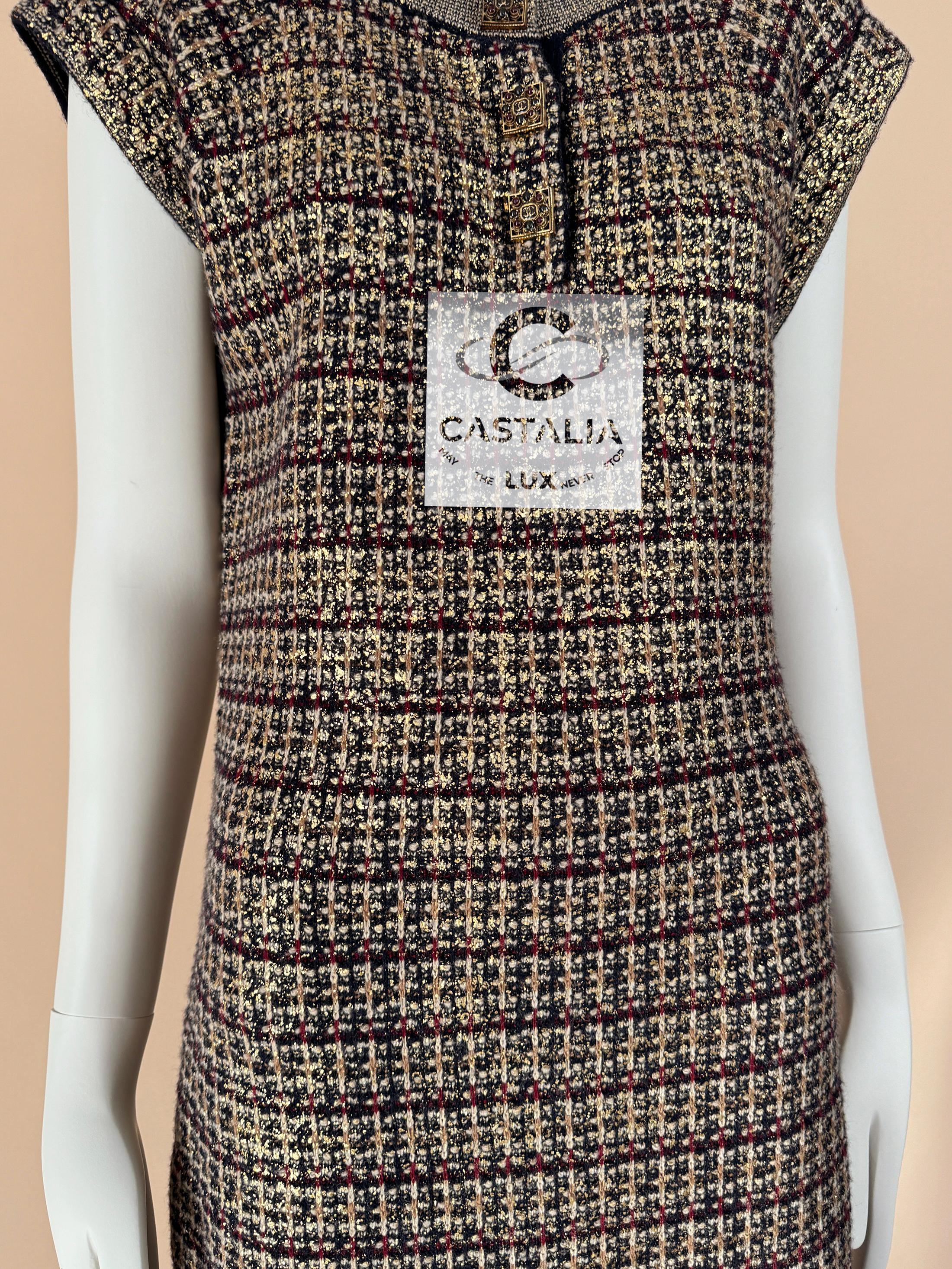 Chanel CC Jewel Gripoix Buttons Byzantine Dress 36 FR 5
