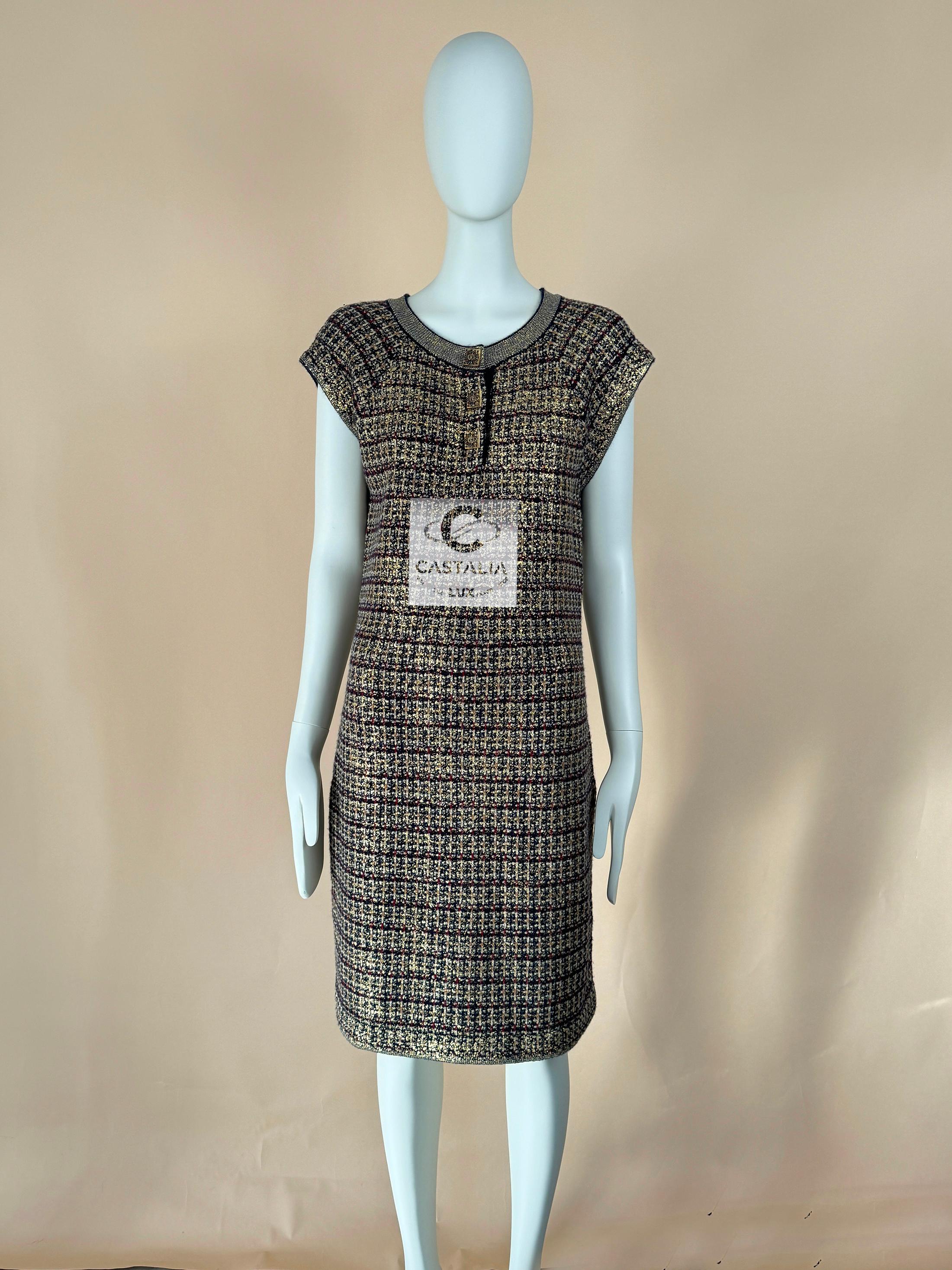 Chanel CC Jewel Gripoix Buttons Byzantine Dress 36 FR In New Condition In Dubai, AE