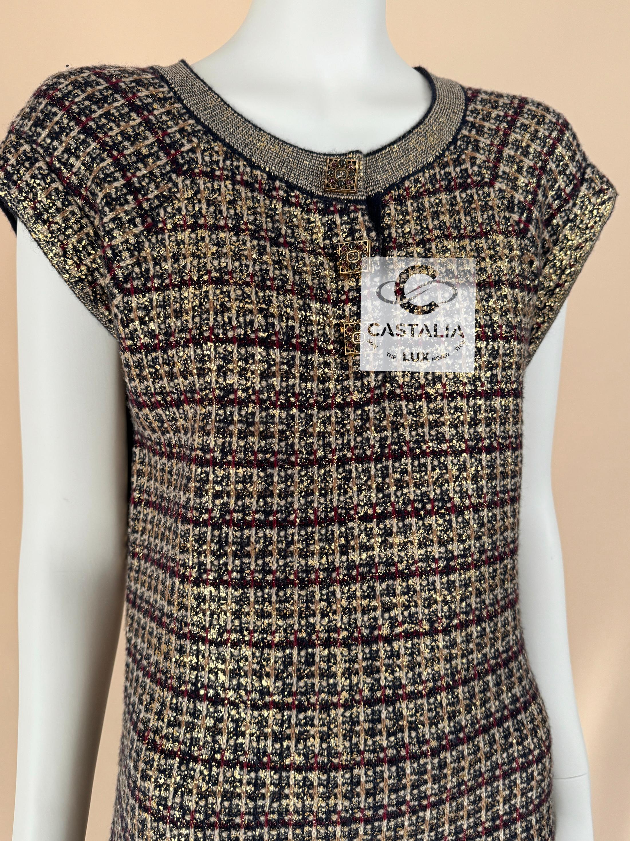 Women's or Men's Chanel CC Jewel Gripoix Buttons Byzantine Dress 36 FR