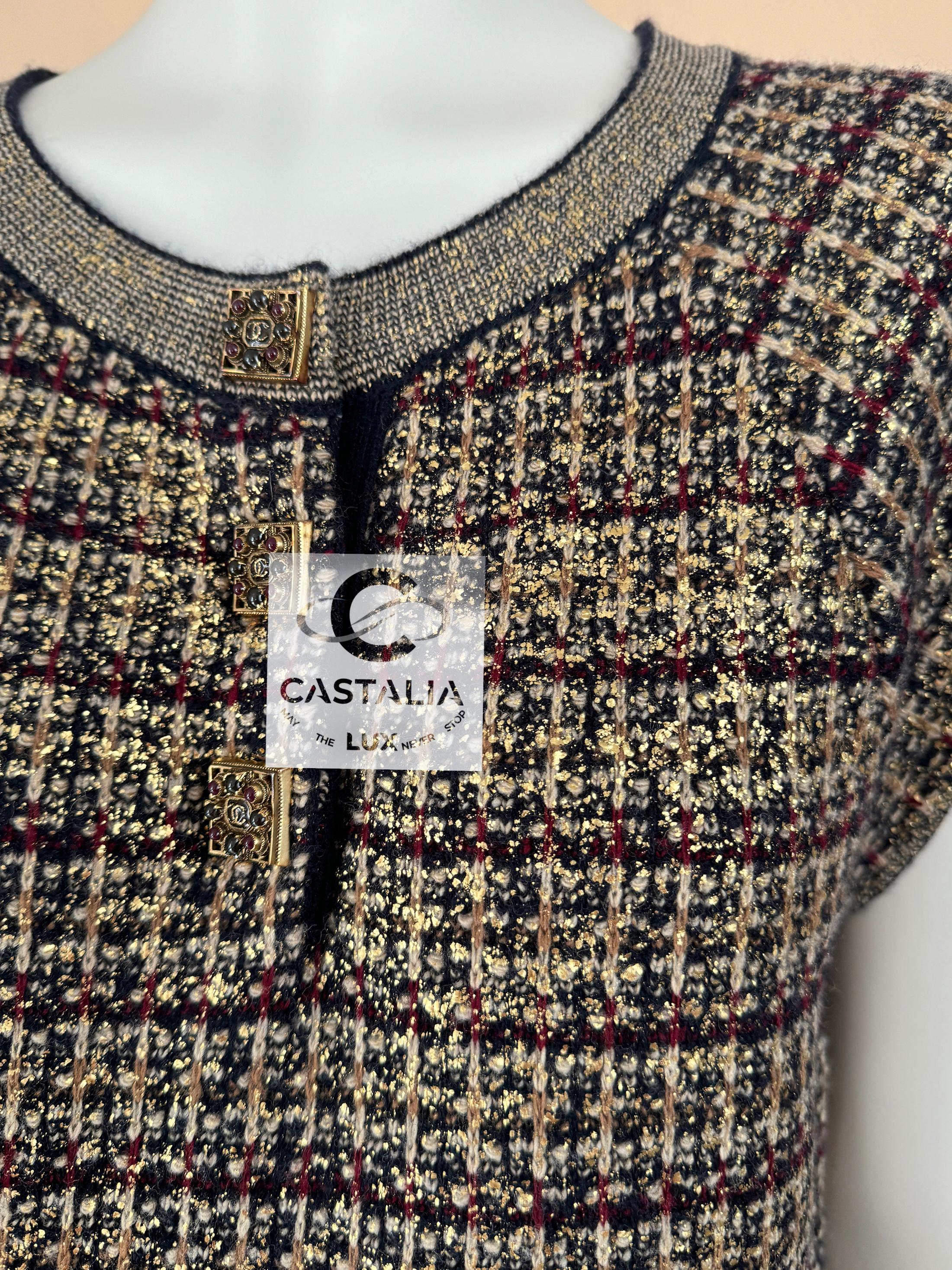 Chanel CC Jewel Gripoix Buttons Byzantine Dress 36 FR 1