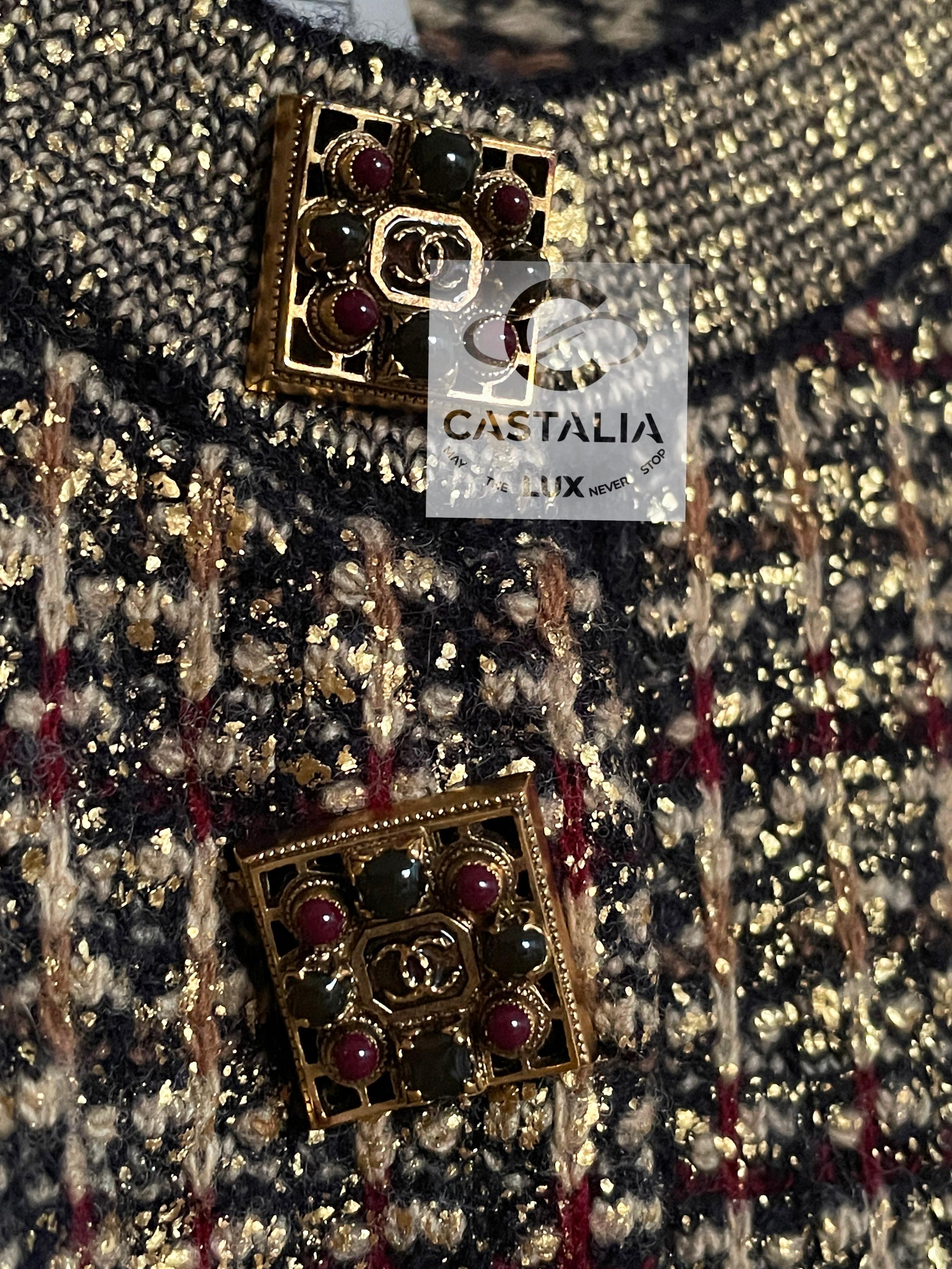 Chanel CC Jewel Gripoix Buttons Byzantine Dress 36 FR 2