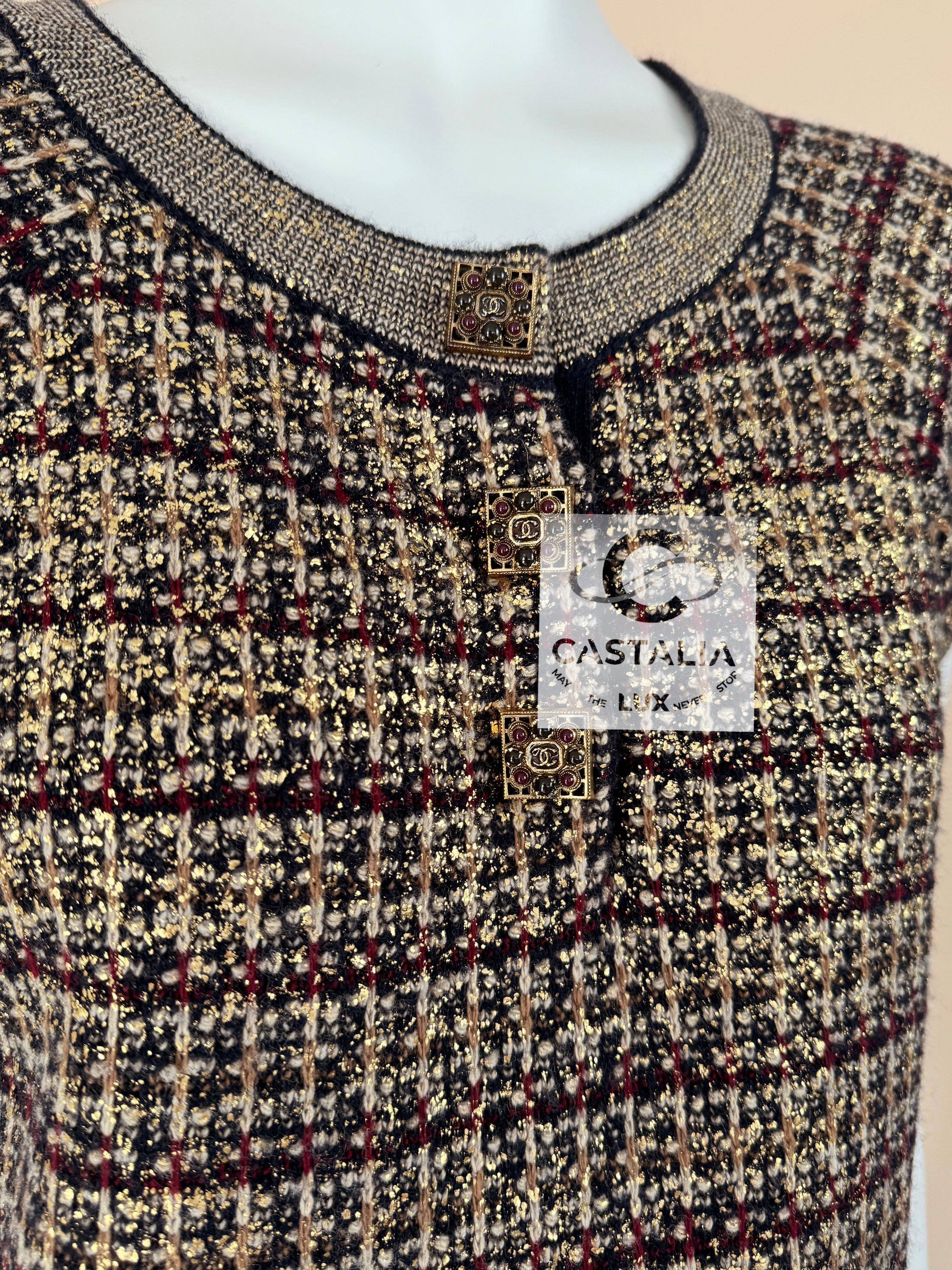 Chanel CC Jewel Gripoix Buttons Byzantine Dress 36 FR 3