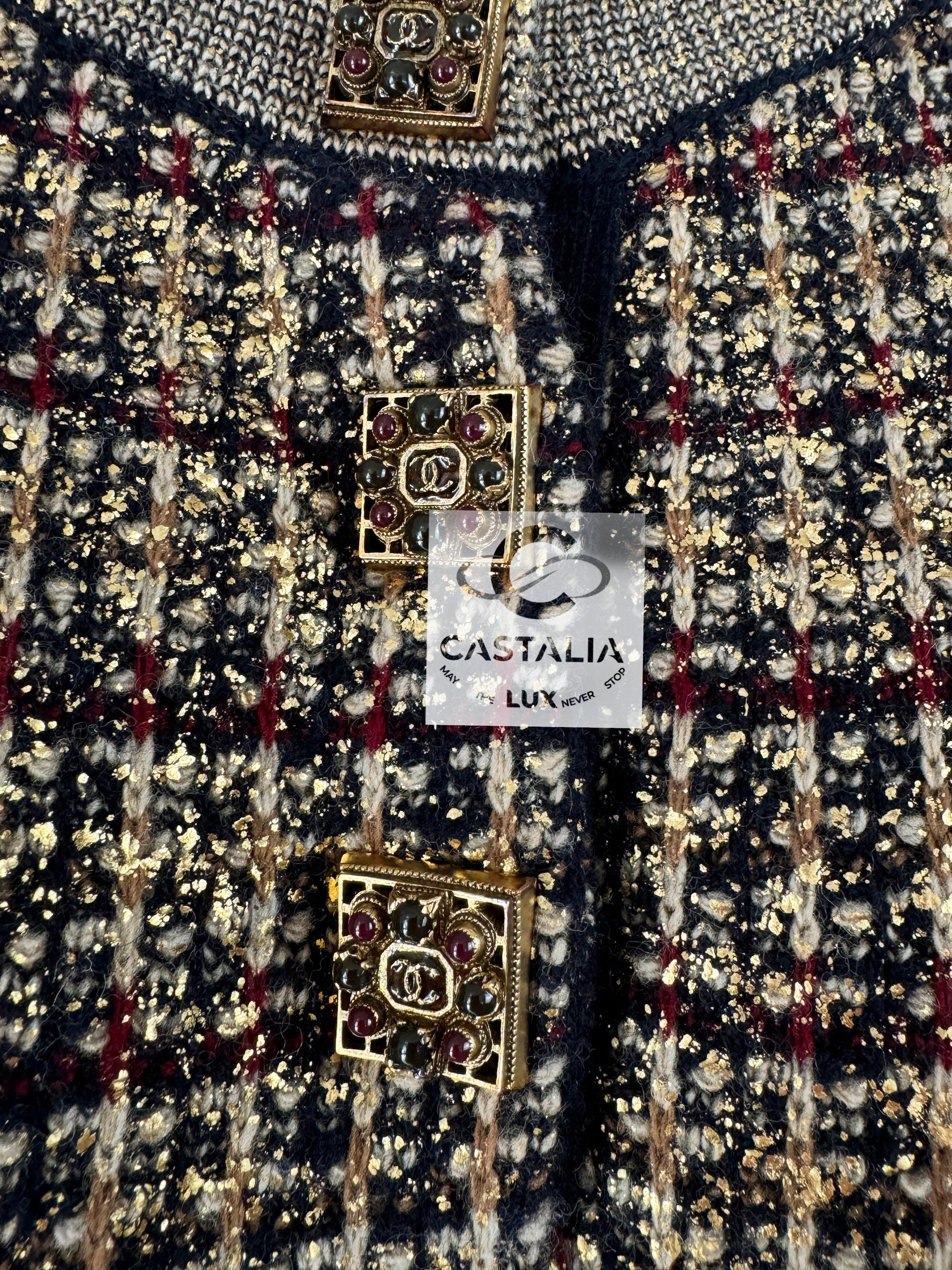 Chanel CC Jewel Gripoix Buttons Byzantine Dress 36 FR 4