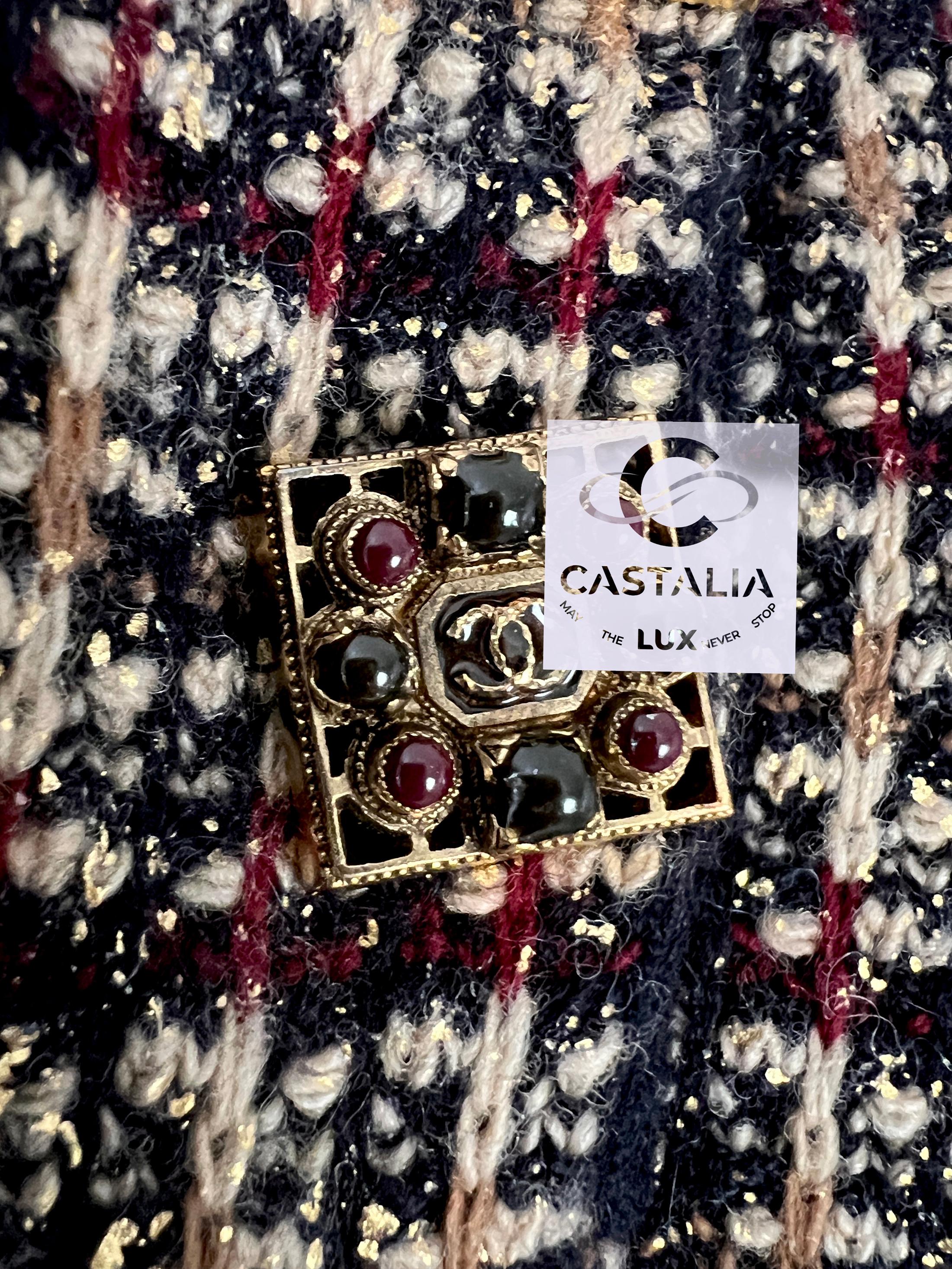 Chanel París / Byzance CC Vestido Botones Gripoix 46 FR 5