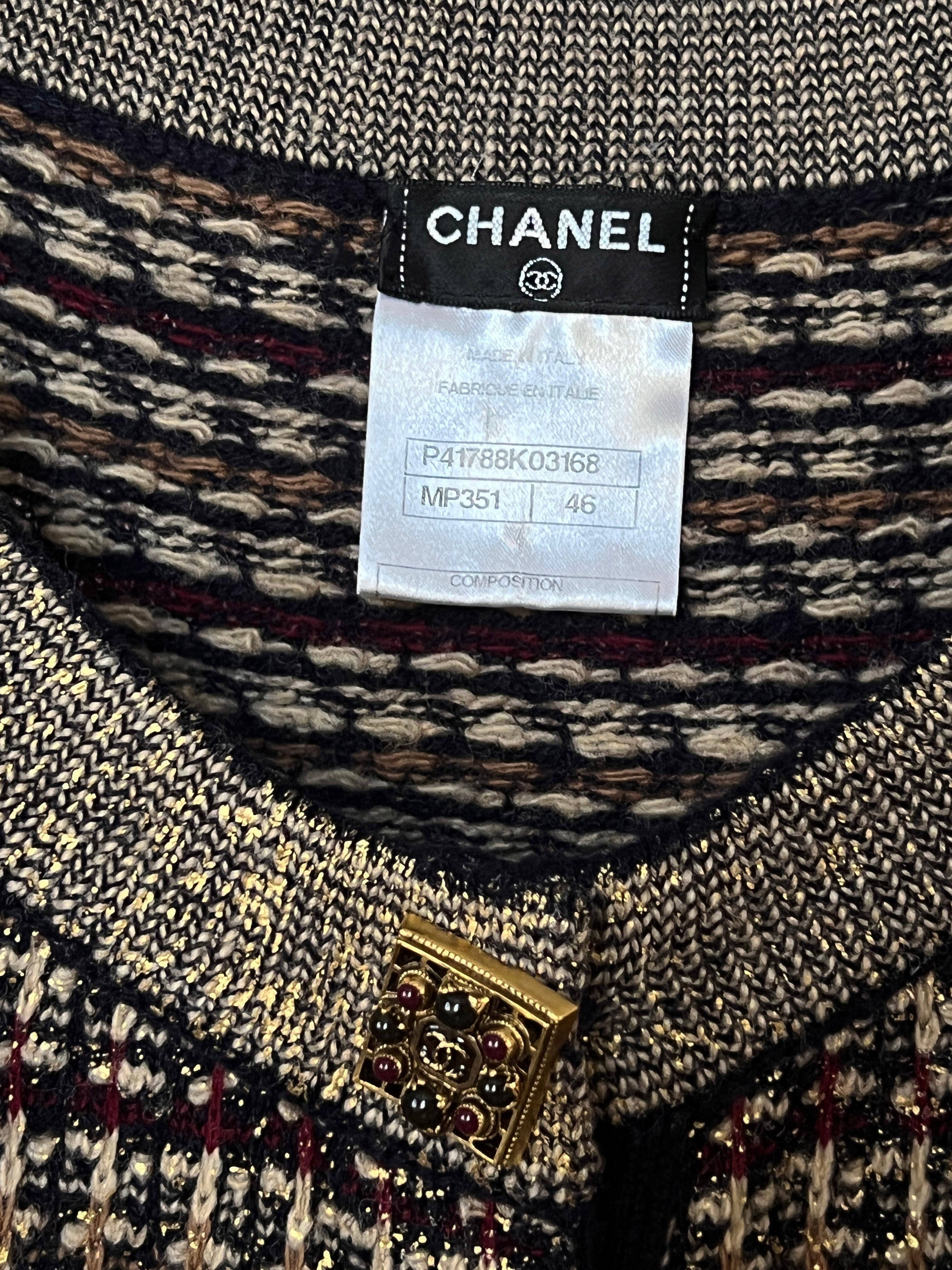 Chanel CC Jewel Gripoix Buttons Byzantine Dress 46 FR For Sale 10