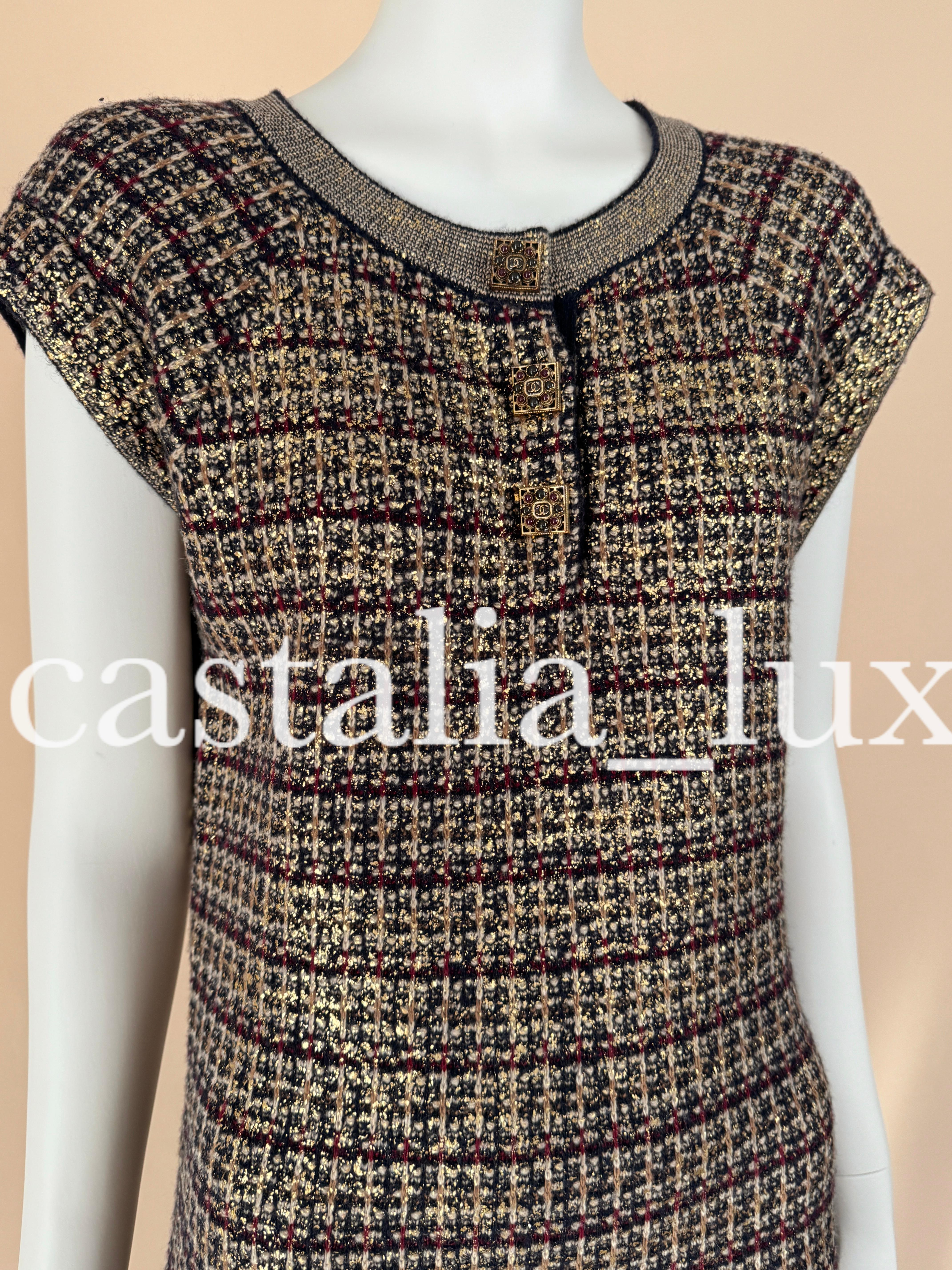 Chanel CC Jewel Gripoix Buttons Byzantine Dress 46 FR For Sale 3