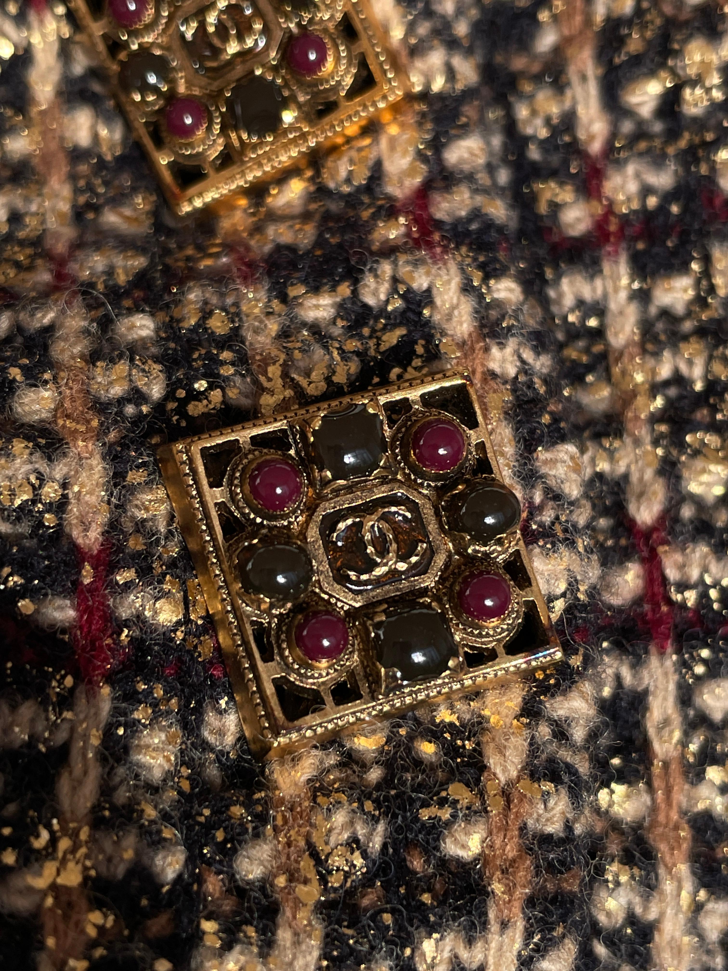 Chanel CC Jewel Gripoix boutons robe byzantine en vente 3