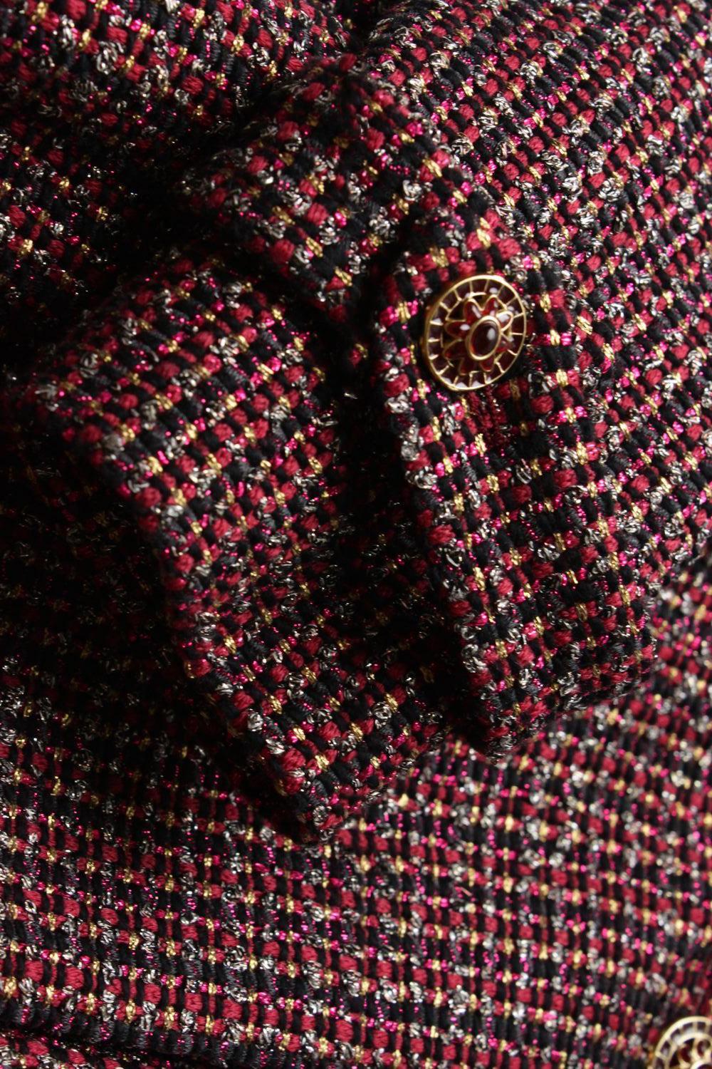 Chanel CC Jewel Gripoix Buttons Lesage Tweed Jacket 6