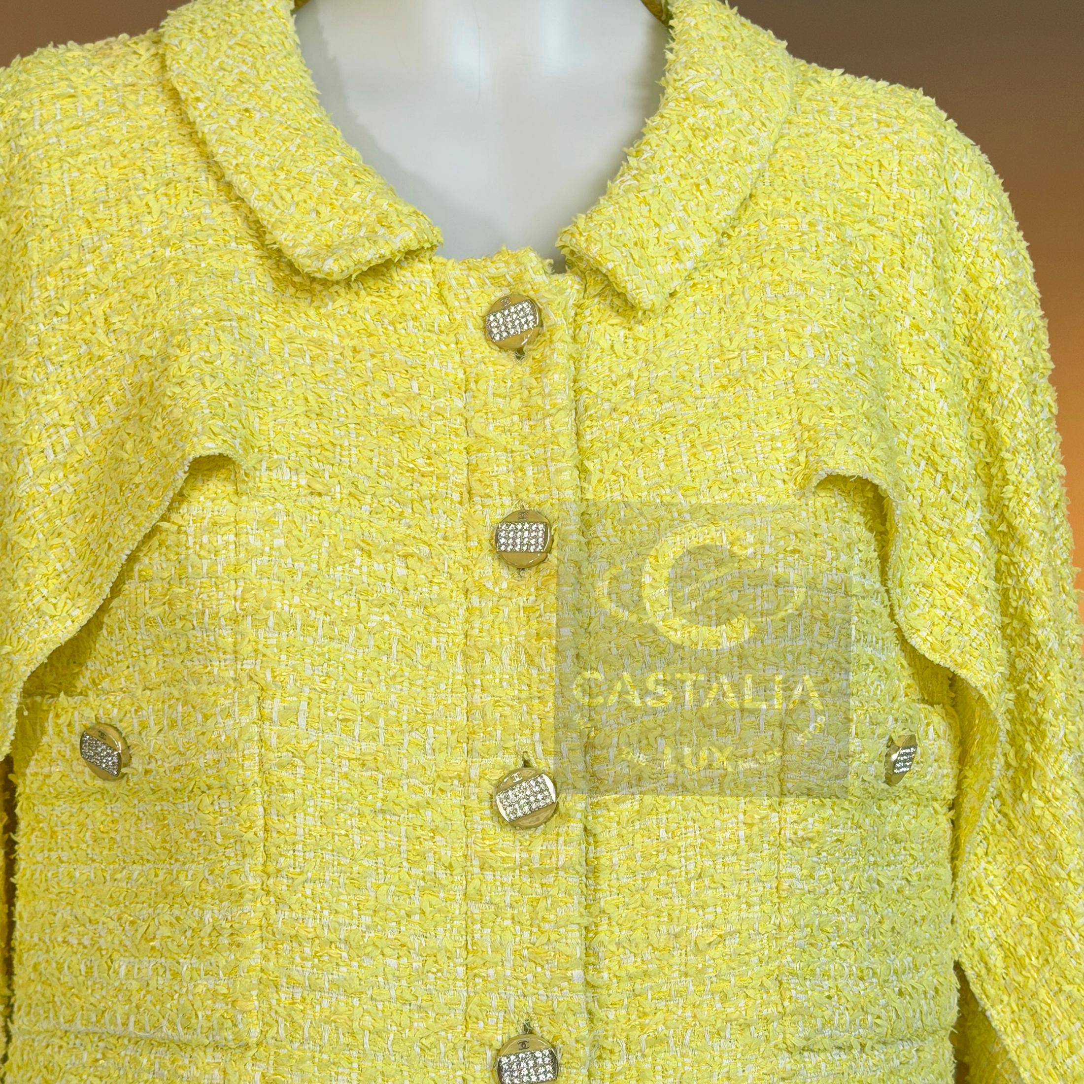 CHANEL CC Jewel Gripoix Buttons Tweed Jacket 40 FR For Sale 5