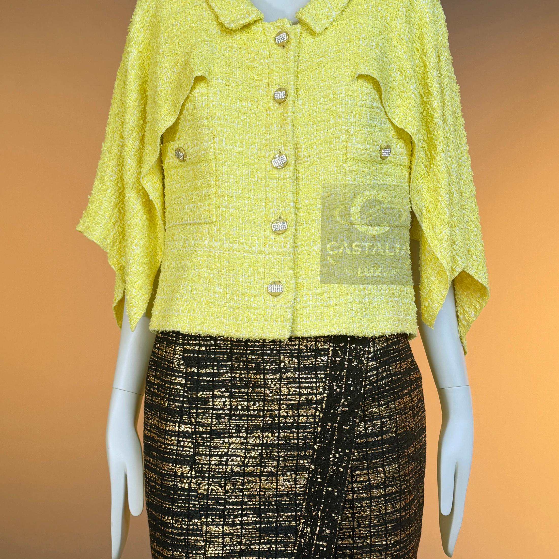 CHANEL CC Jewel Gripoix Buttons Tweed Jacket 40 FR For Sale 8
