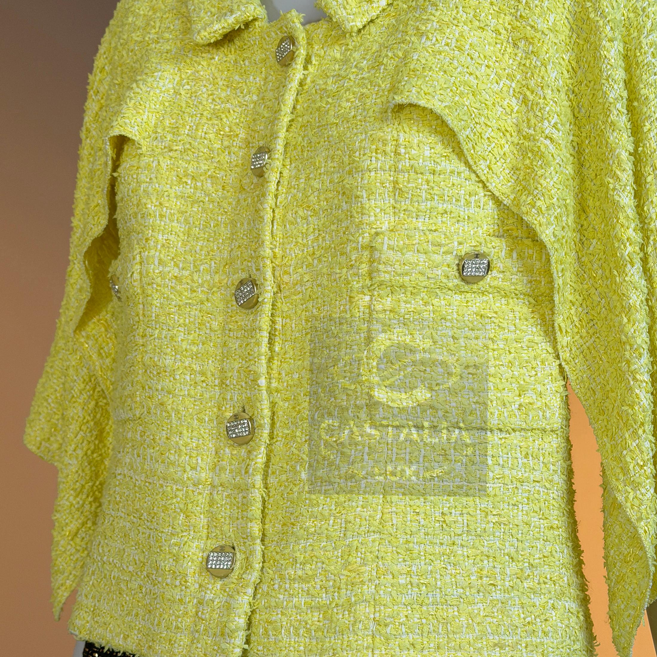 CHANEL CC Jewel Gripoix Buttons Tweed Jacket 40 FR For Sale 10