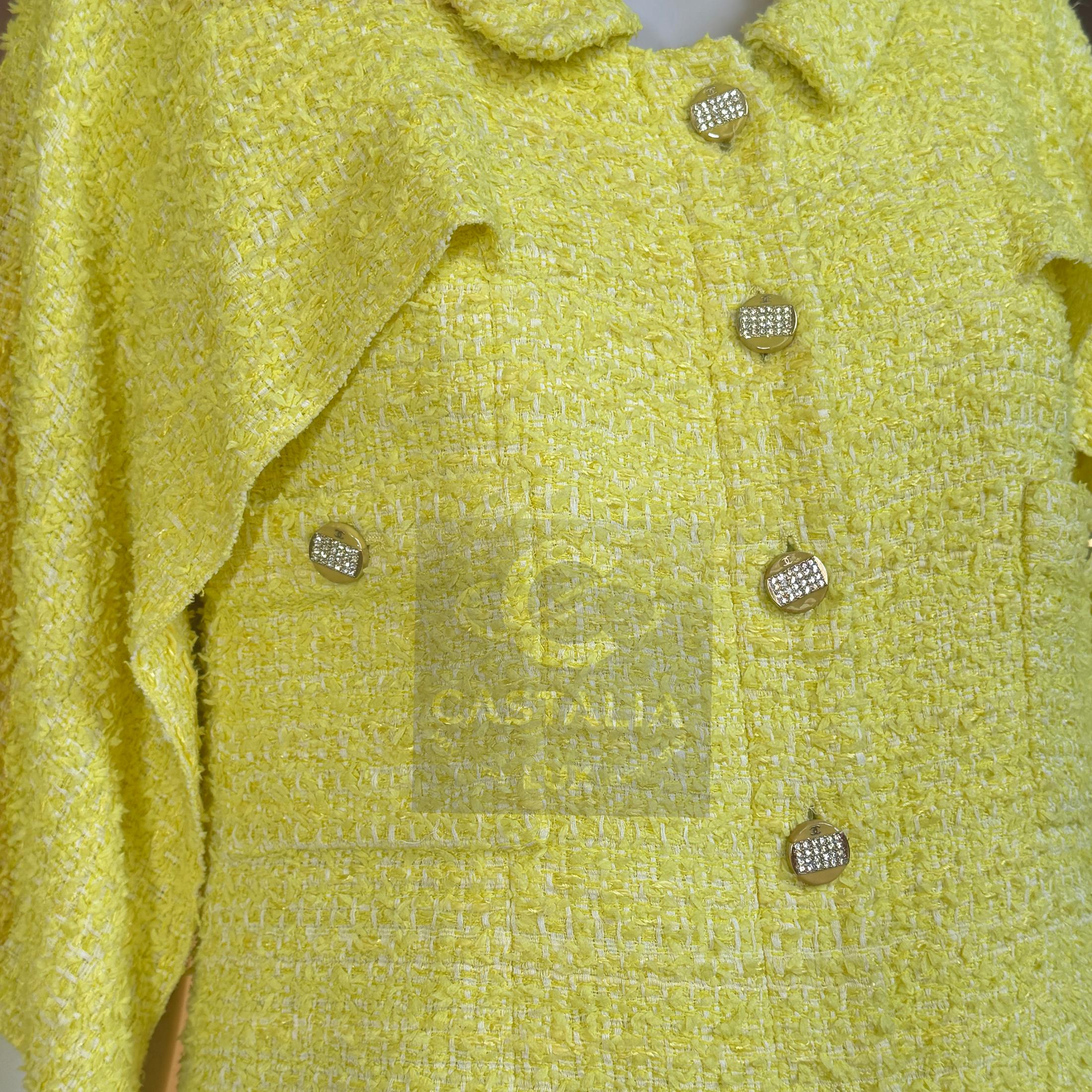 CHANEL CC Jewel Gripoix Buttons Tweed Jacket 40 FR For Sale 11