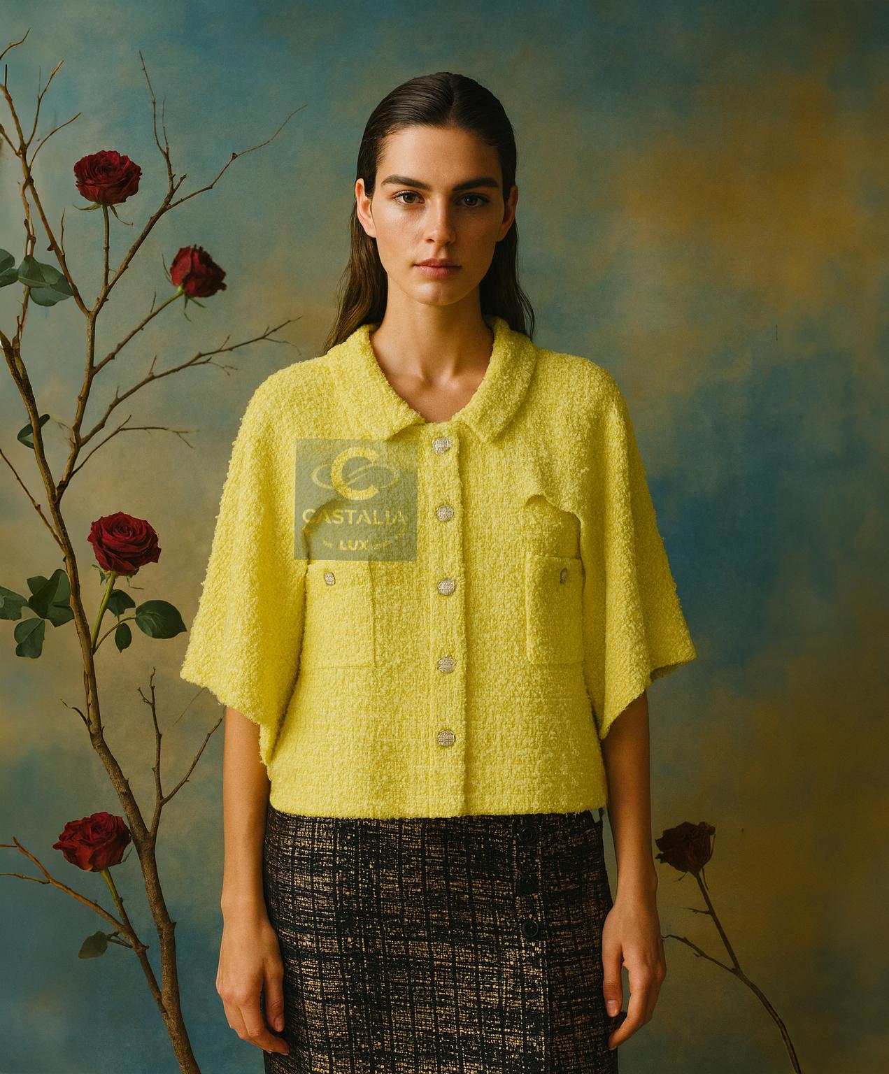 CHANEL CC Jewel Gripoix Buttons Tweed Jacket 40 FR For Sale 1