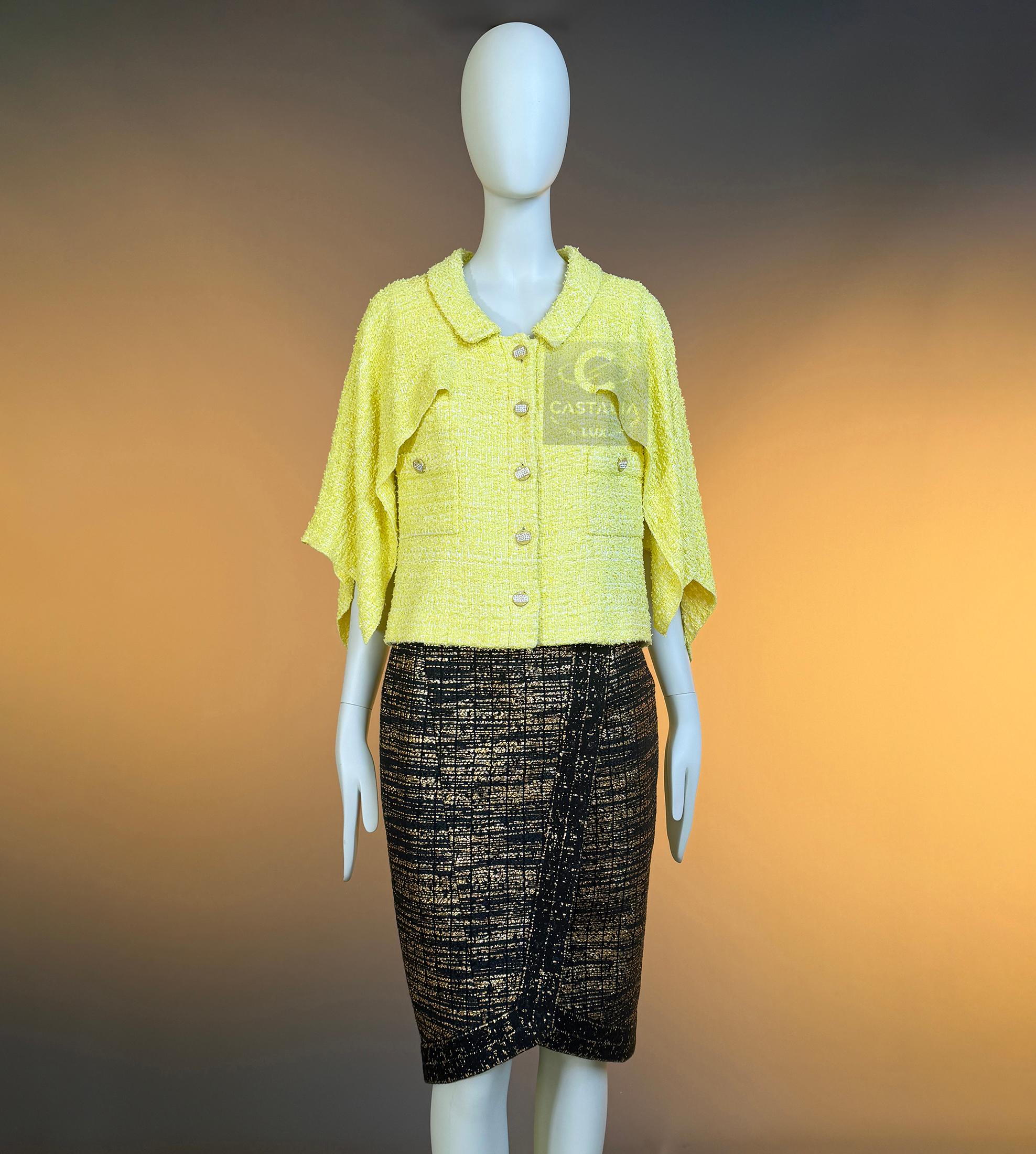 CHANEL CC Jewel Gripoix Buttons Tweed Jacket 40 FR For Sale 2