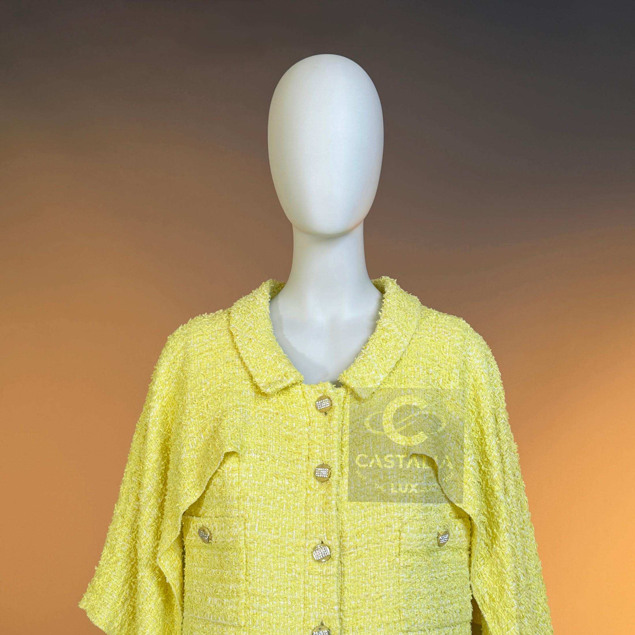 CHANEL CC Jewel Gripoix Buttons Tweed Jacket 40 FR For Sale 4