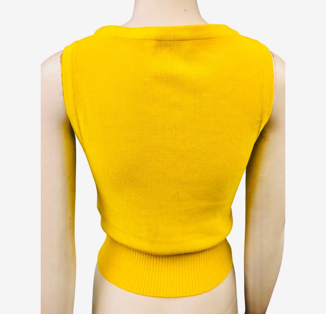 yellow knitted crop top