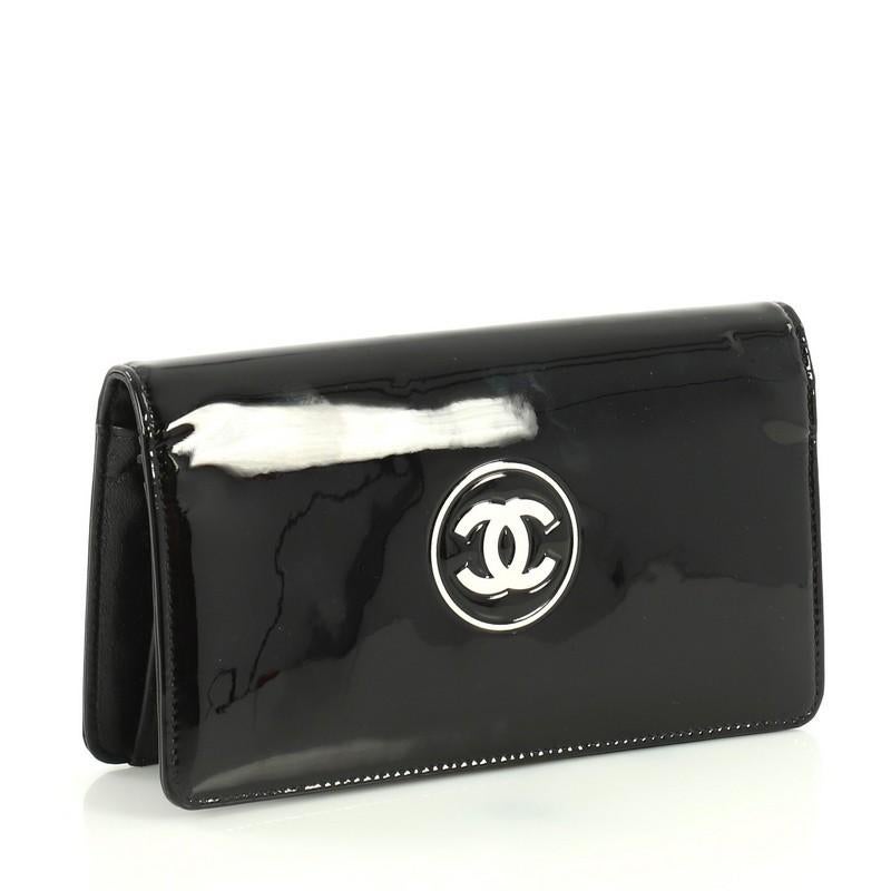 Black Chanel CC L-Yen Wallet Patent Long 