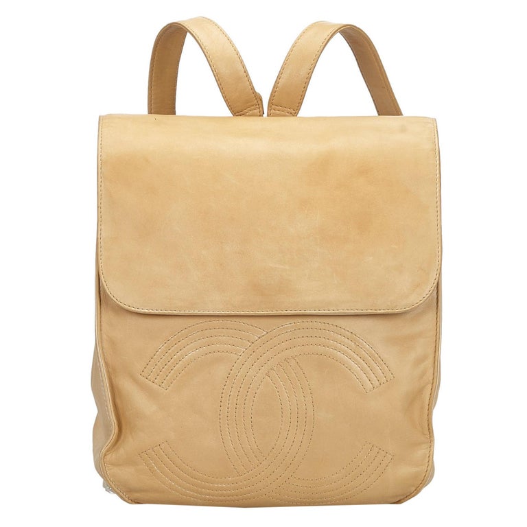 Chanel CC Lambskin Leather Backpack at 1stdibs