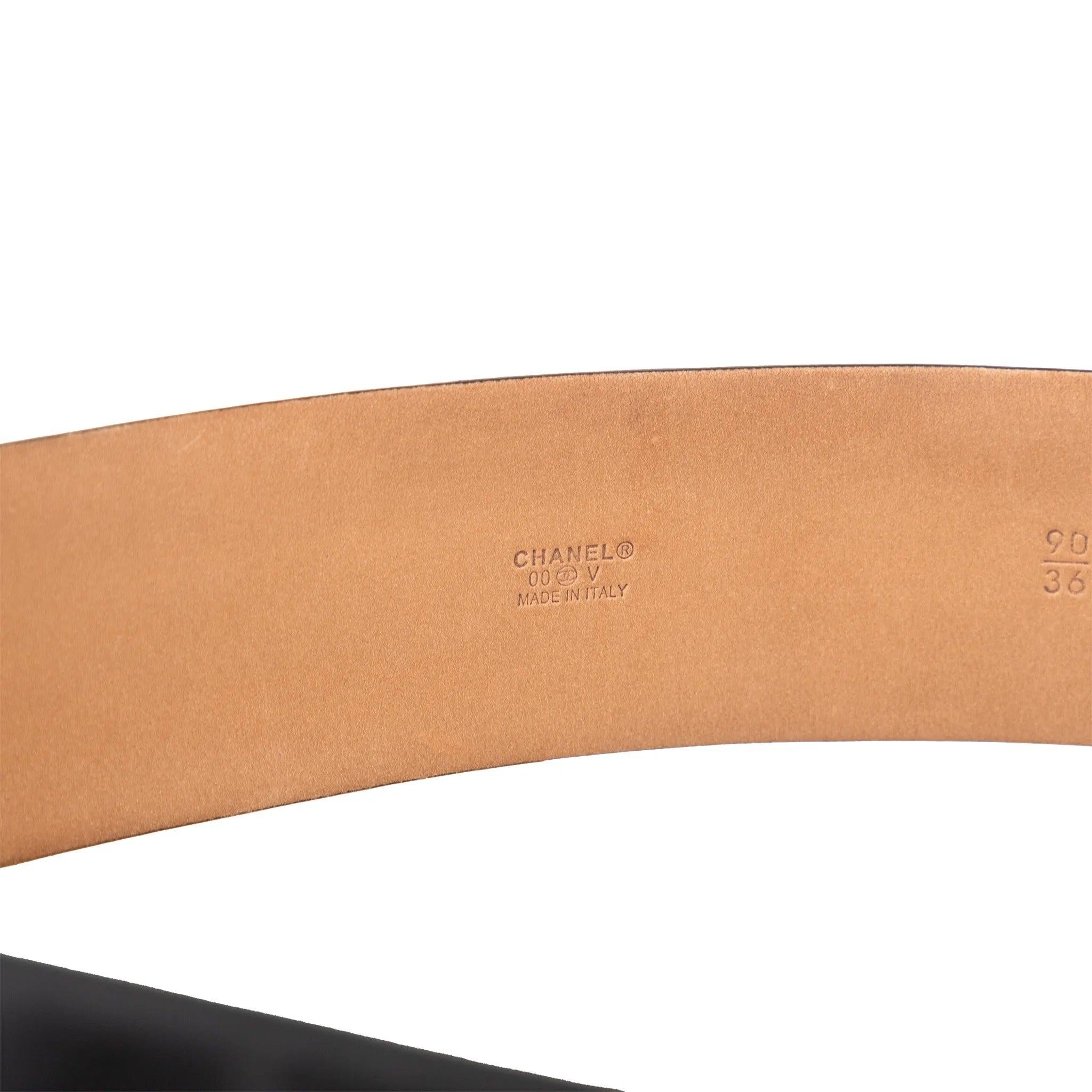 Cinturón de piel Chanel CC - Años 00 3