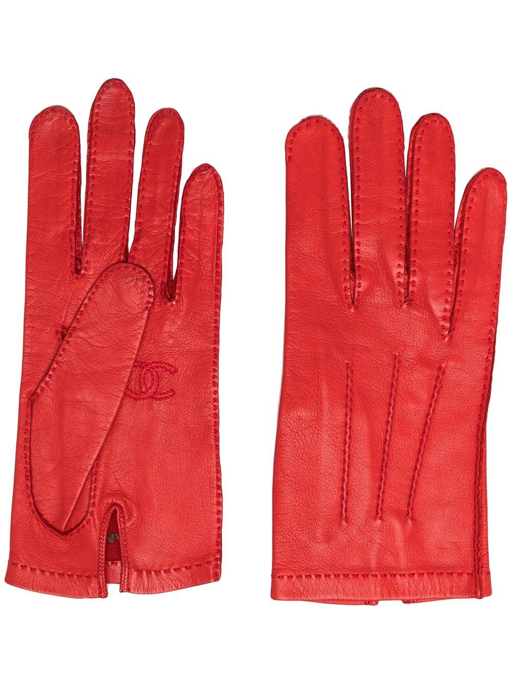 chanel leather gloves
