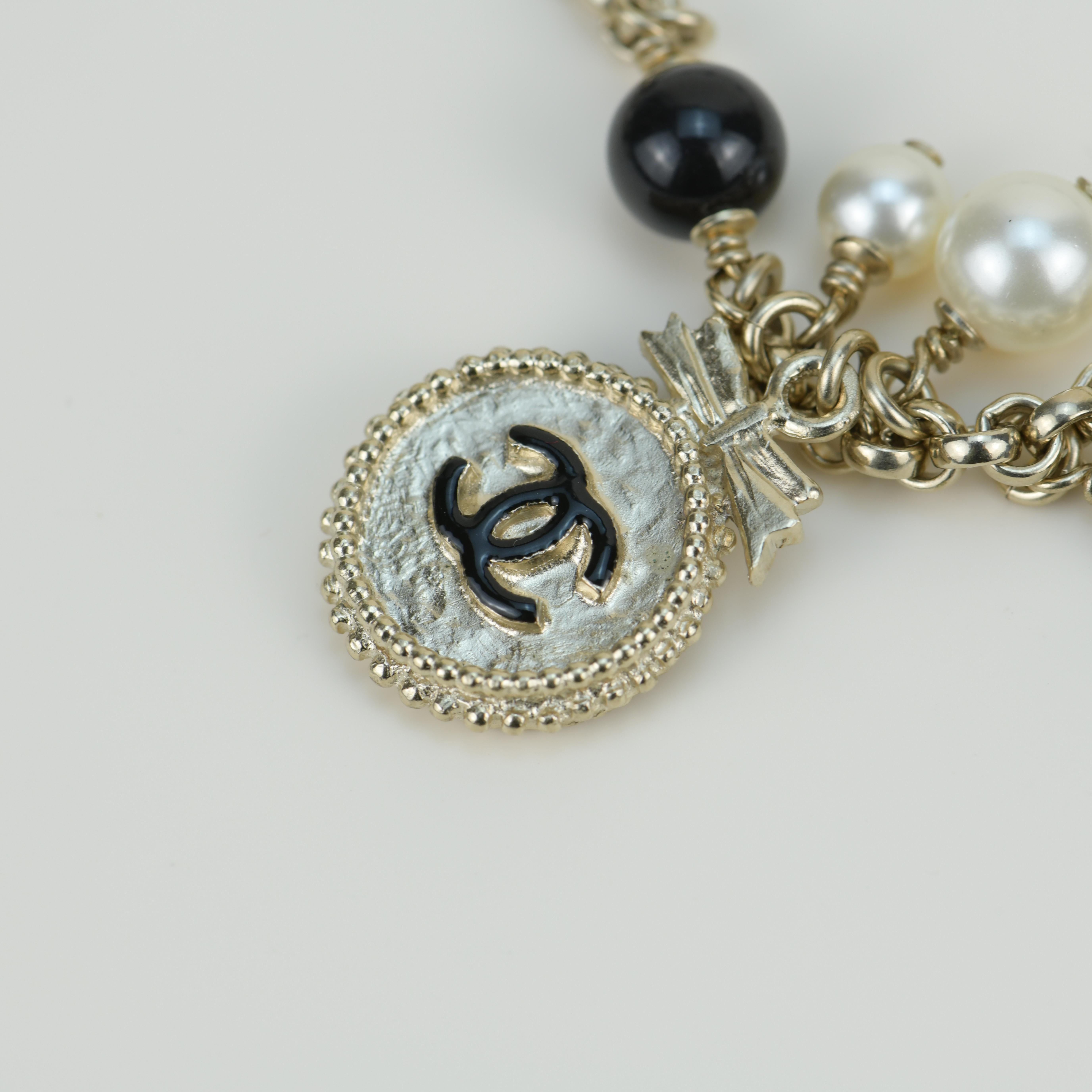 Chanel CC Limited Edition Enamel Coco Mademoiselle Pearl Necklace 3
