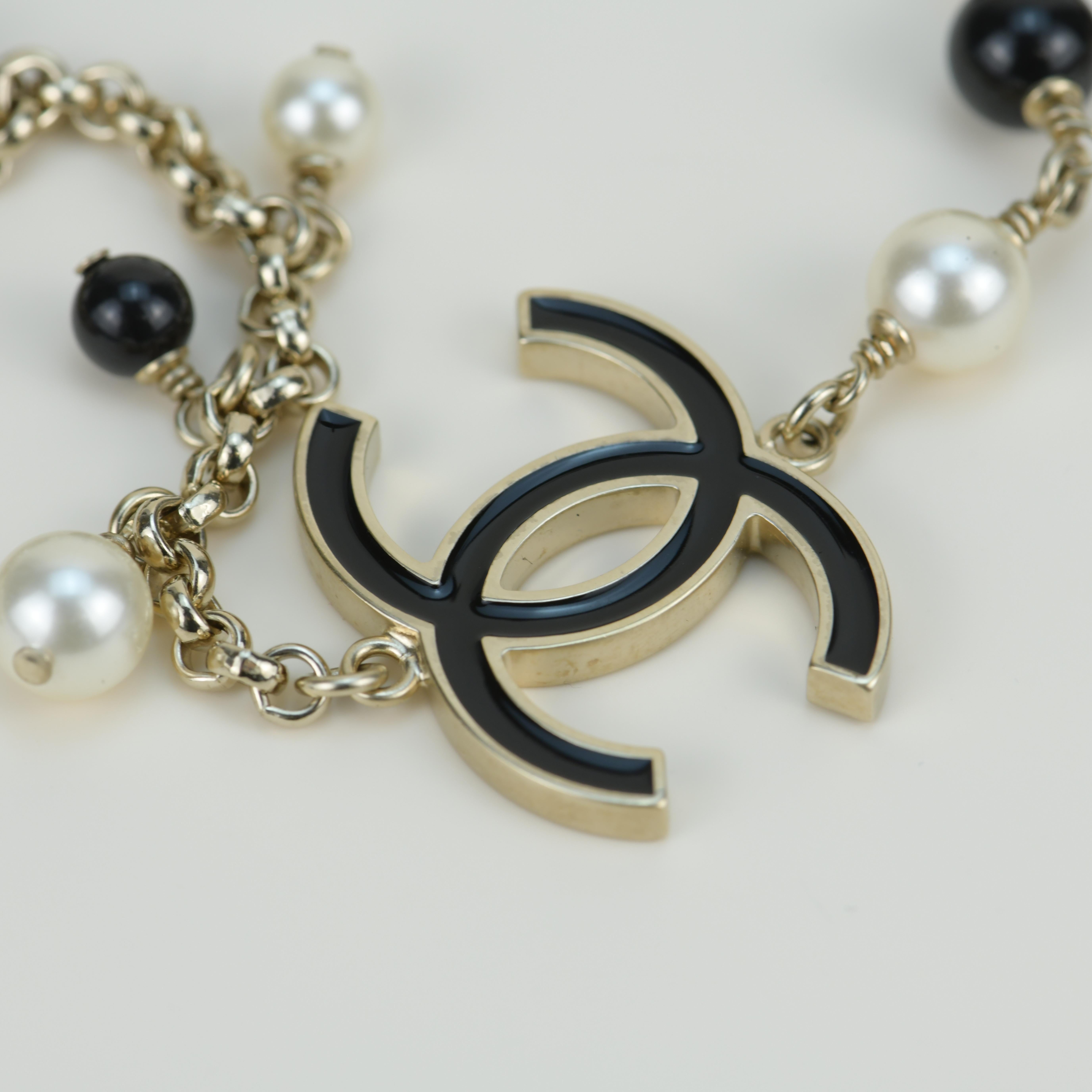 Chanel CC Limited Edition Enamel Coco Mademoiselle Pearl Necklace 2