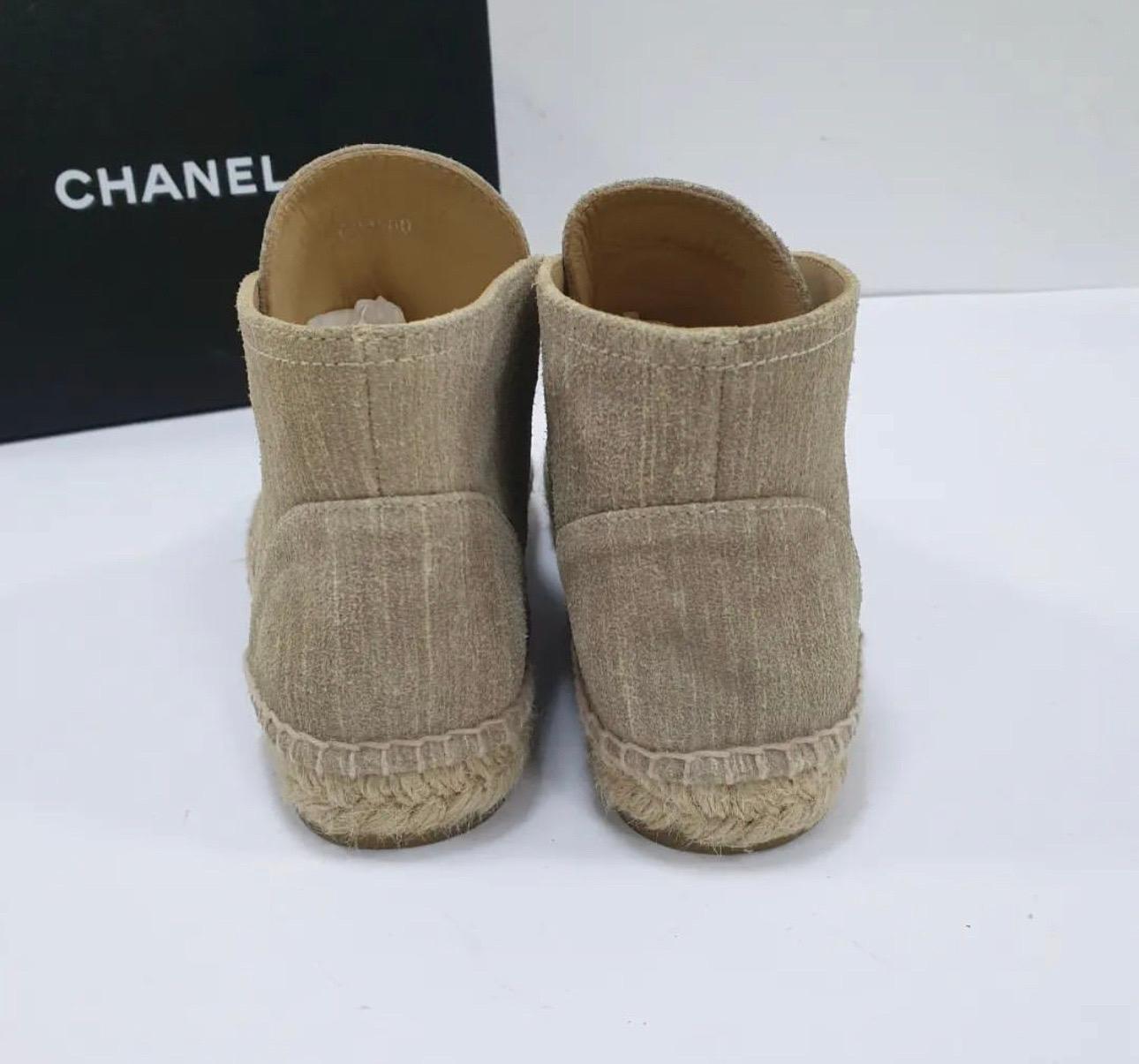 Chanel CC Espadrilles aus Leinen und Segeltuch im Zustand „Gut“ im Angebot in Krakow, PL