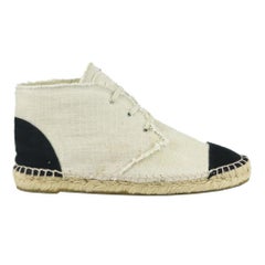 Chanel CC Linen & Canvas Espadrilles