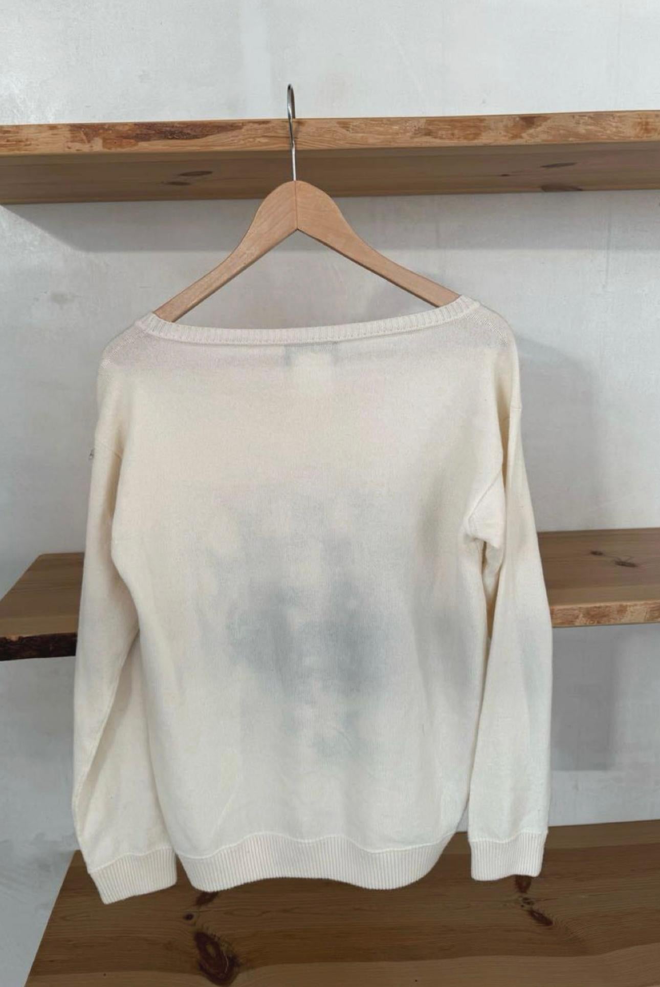 Gray Chanel CC Lionhead Logo Cashmere Jumper