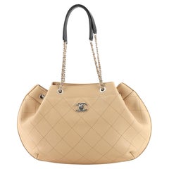Chanel CC Lock Chain Bucket Bag Quilted Caviar Medium