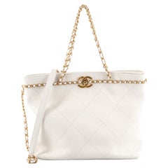 Chanel CC Lock Kettengriff Einkaufstasche aus gestepptem Kalbsleder