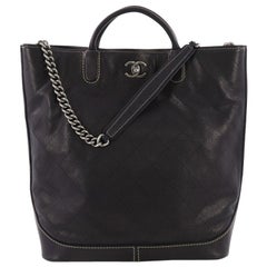 Chanel CC Lock Tote Quilted Caviar Large