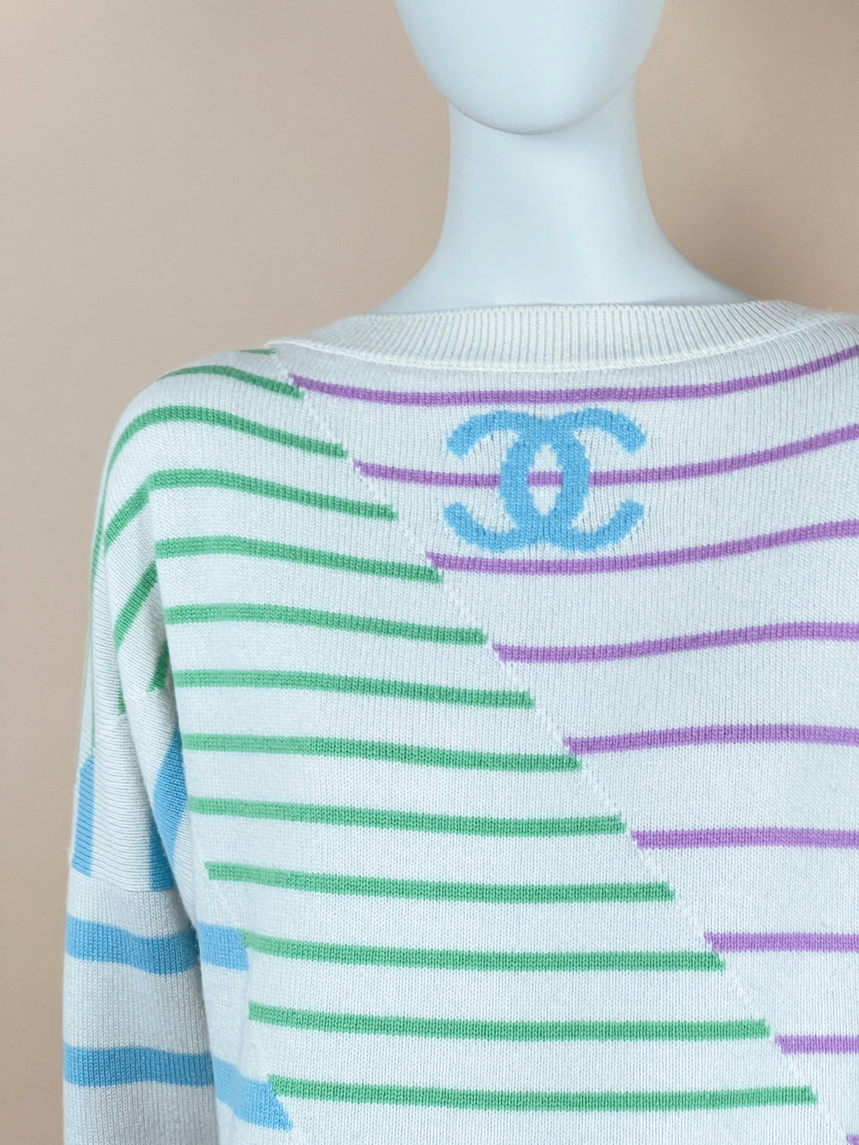 Chanel - Pull de défilé Coco Express 2020 avec logo CC 7