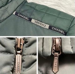 Chanel CC Logo Accents Quilted Emerald Jacket