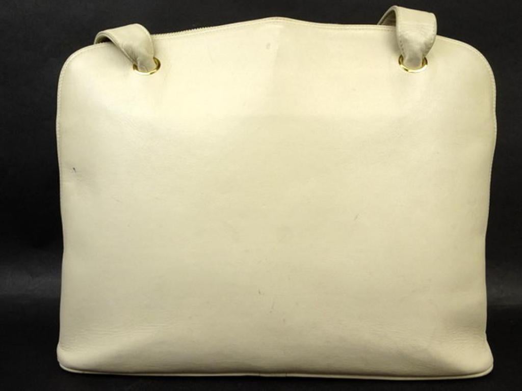 Chanel Cc Logo Ball Tote 220122 Beige Leather Shoulder Bag For Sale at ...