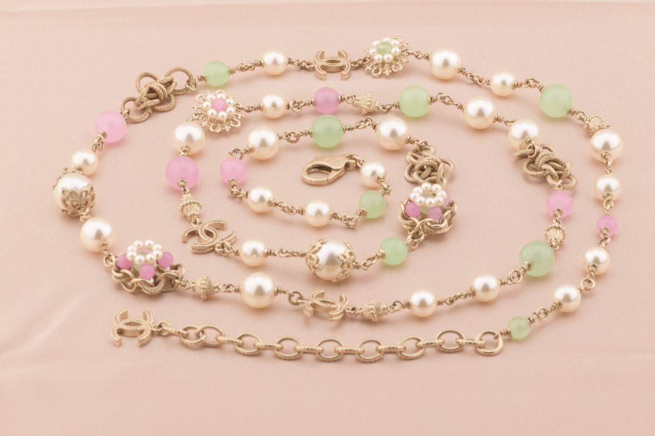 chanel flower pearl necklace