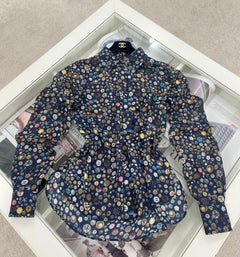 Chanel CC Logo Black Silk Blouse