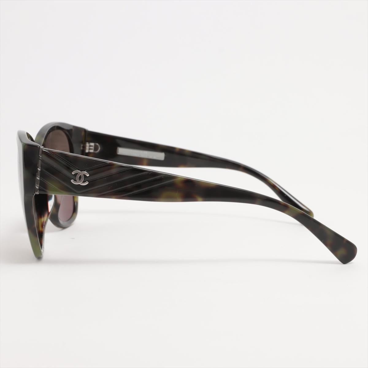Chanel CC Logo Brown Schildpatt Acetat-Sonnenbrille Damen im Angebot