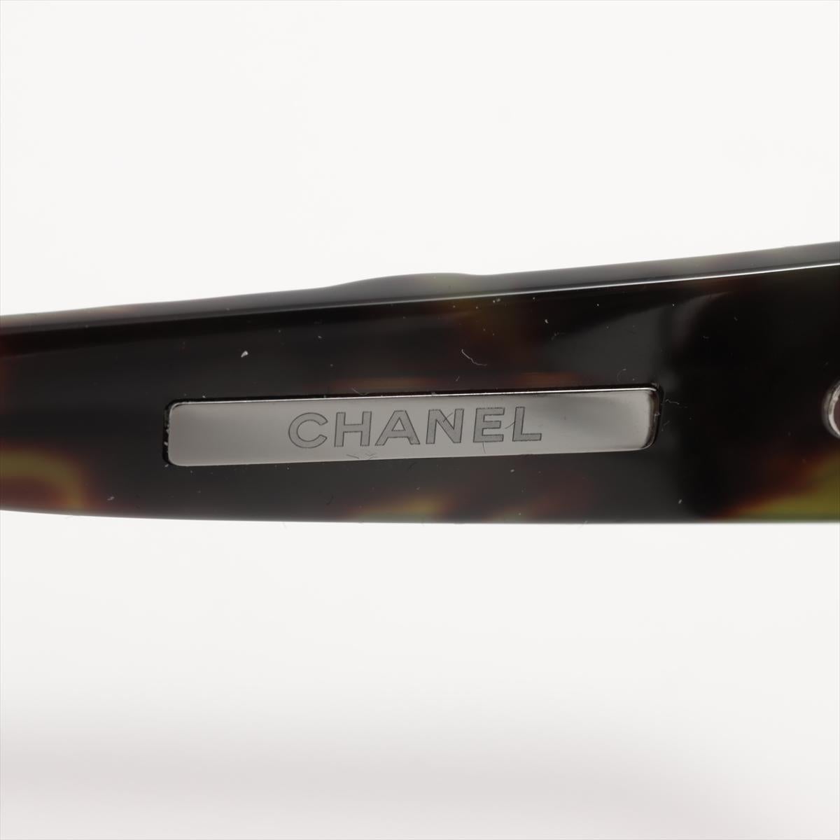 Chanel CC Logo Brown Schildpatt Acetat-Sonnenbrille im Angebot 1