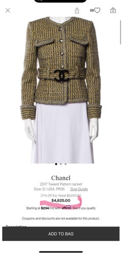 Giacca in tweed intrecciato nero con fibbia con logo CC di Chanel, taglia 38 FR
