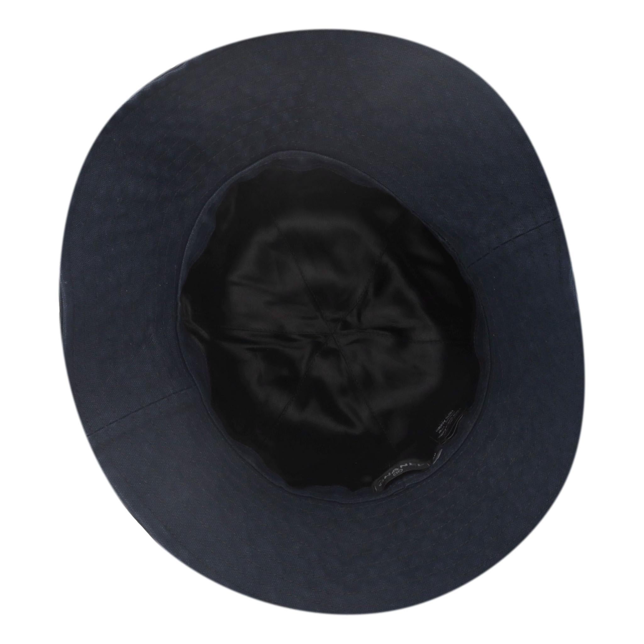 Chanel 'CC' Logo Butterfly Embellished Cotton Hat In Excellent Condition For Sale In London, GB