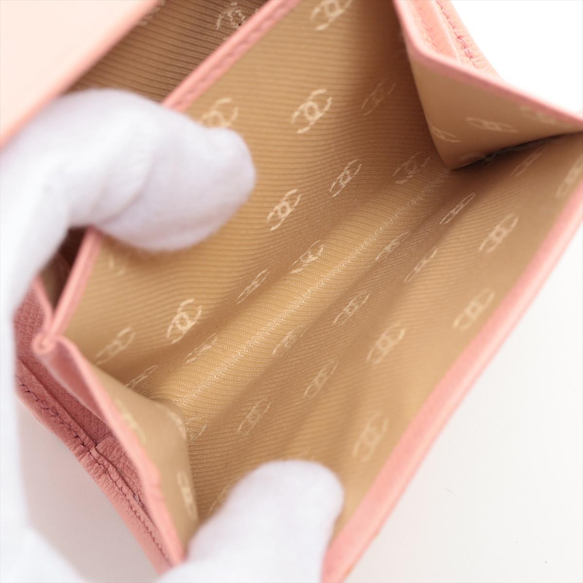 Chanel CC Logo-Brieftasche mit kompaktem Knopfleiste in Rosa im Angebot 5