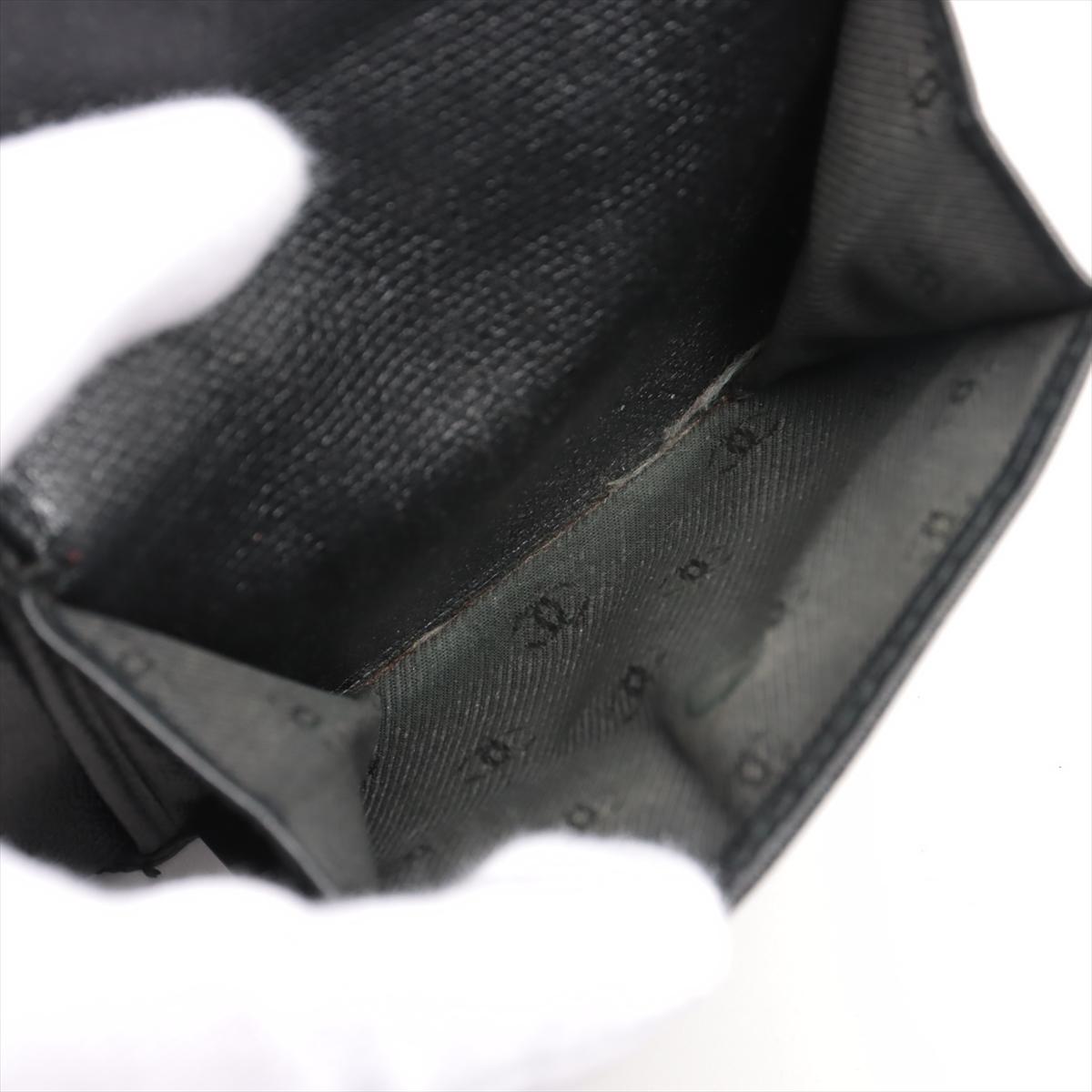 Chanel CC Logo Button Leather Bi fold Wallet Black 3