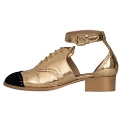 Chanel CC Logo Calfskin & Suede Oxfords  Sz. 40.5