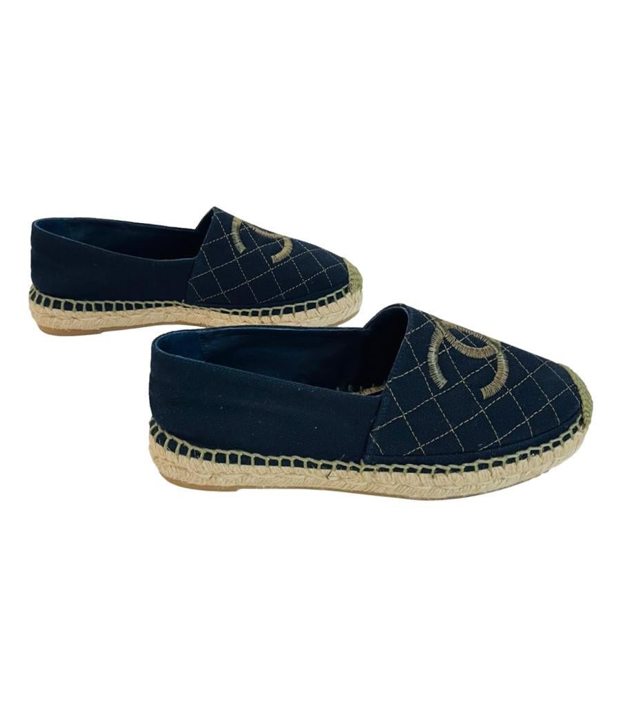Chanel 'CC' Logo Canvas Espadrilles In Excellent Condition In London, GB