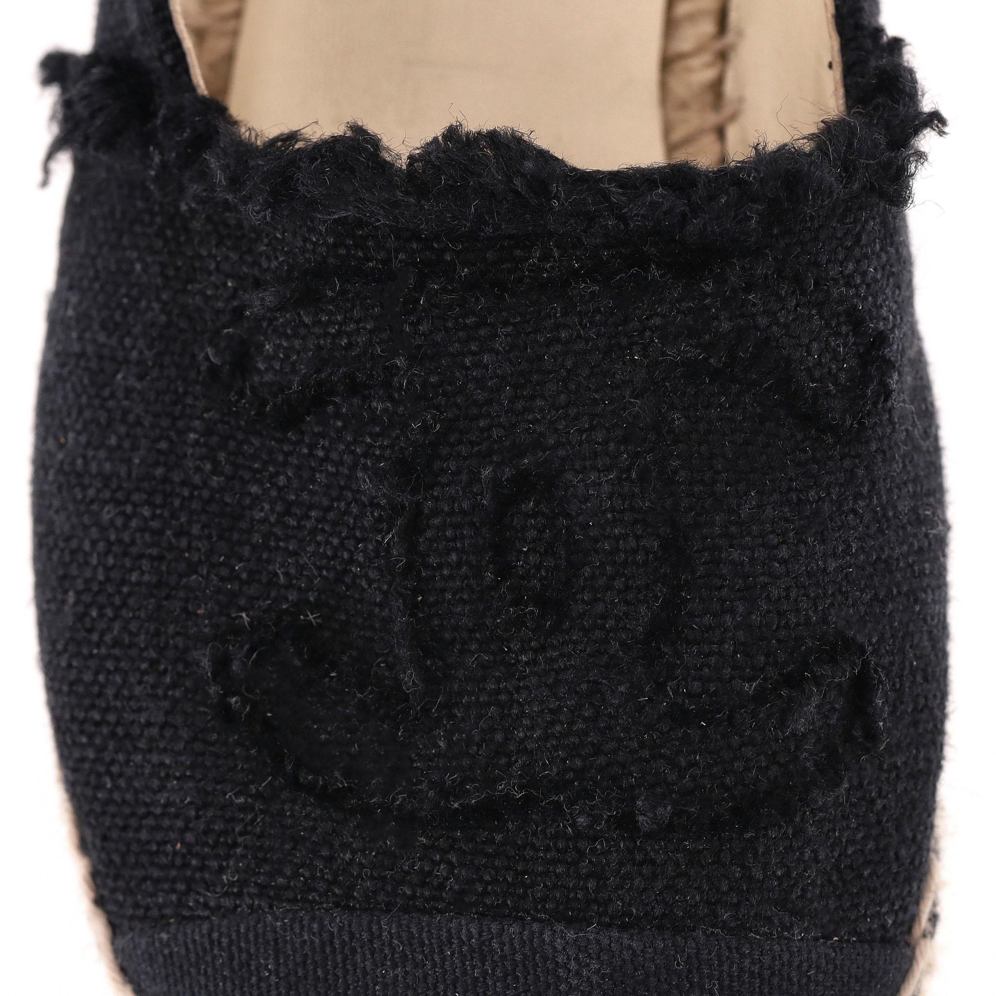 Alpargatas de lona con logotipo Chanel 'CC en venta 3